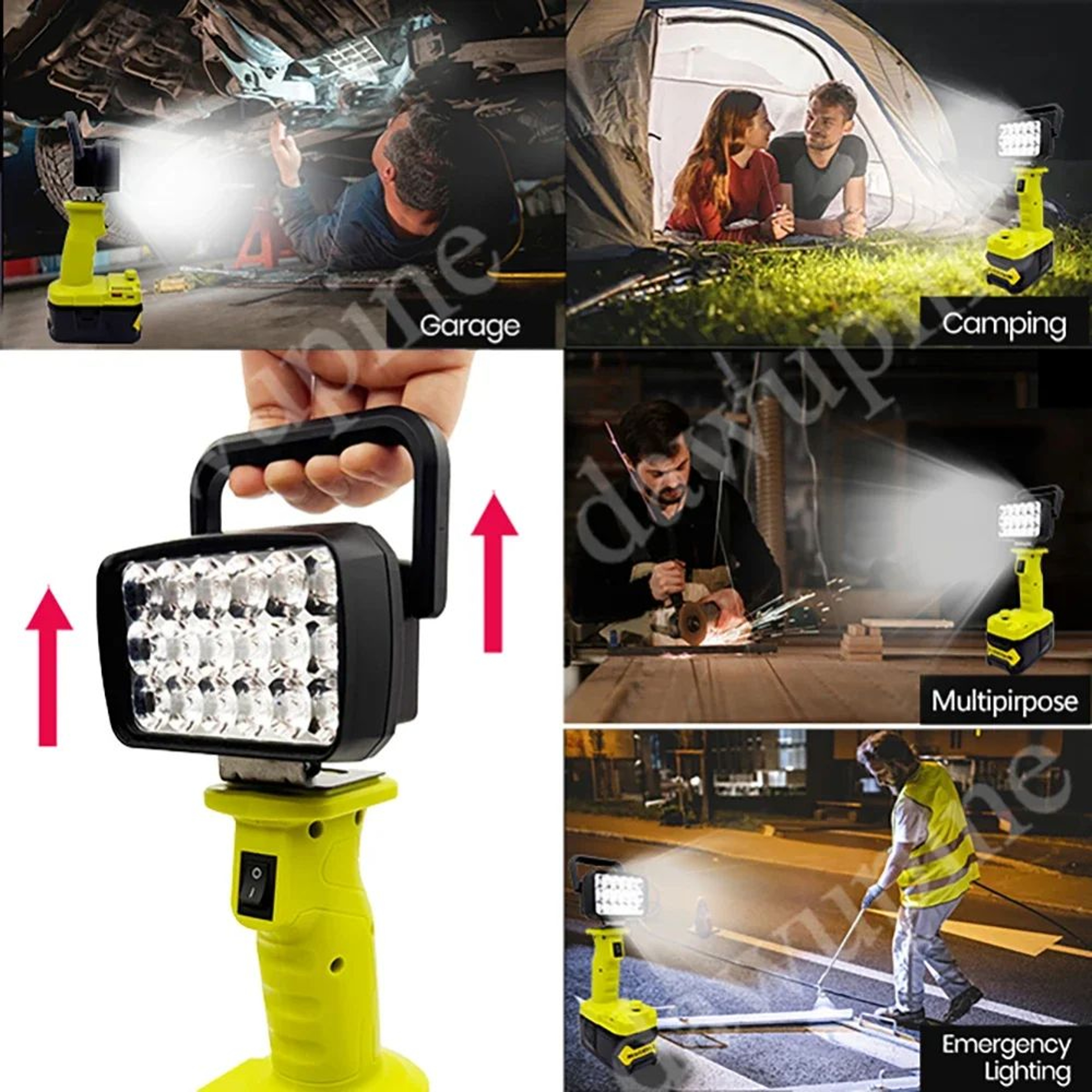 18 LED Portable Work Light For Ryobi 18V Lithium Battery 4