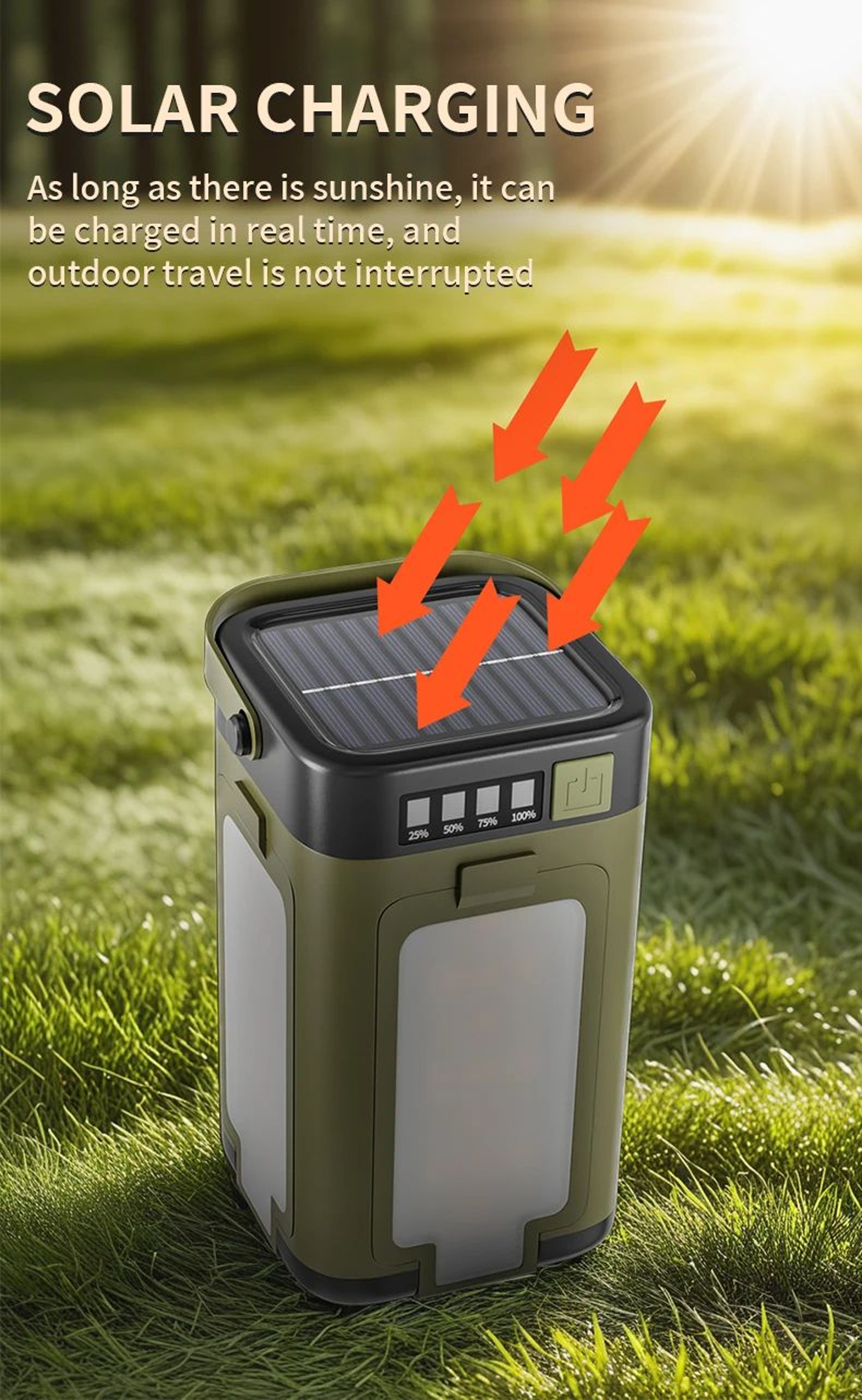 Foldable Solar Rechargeable Camping Light With 2000mAh Power Bank 13