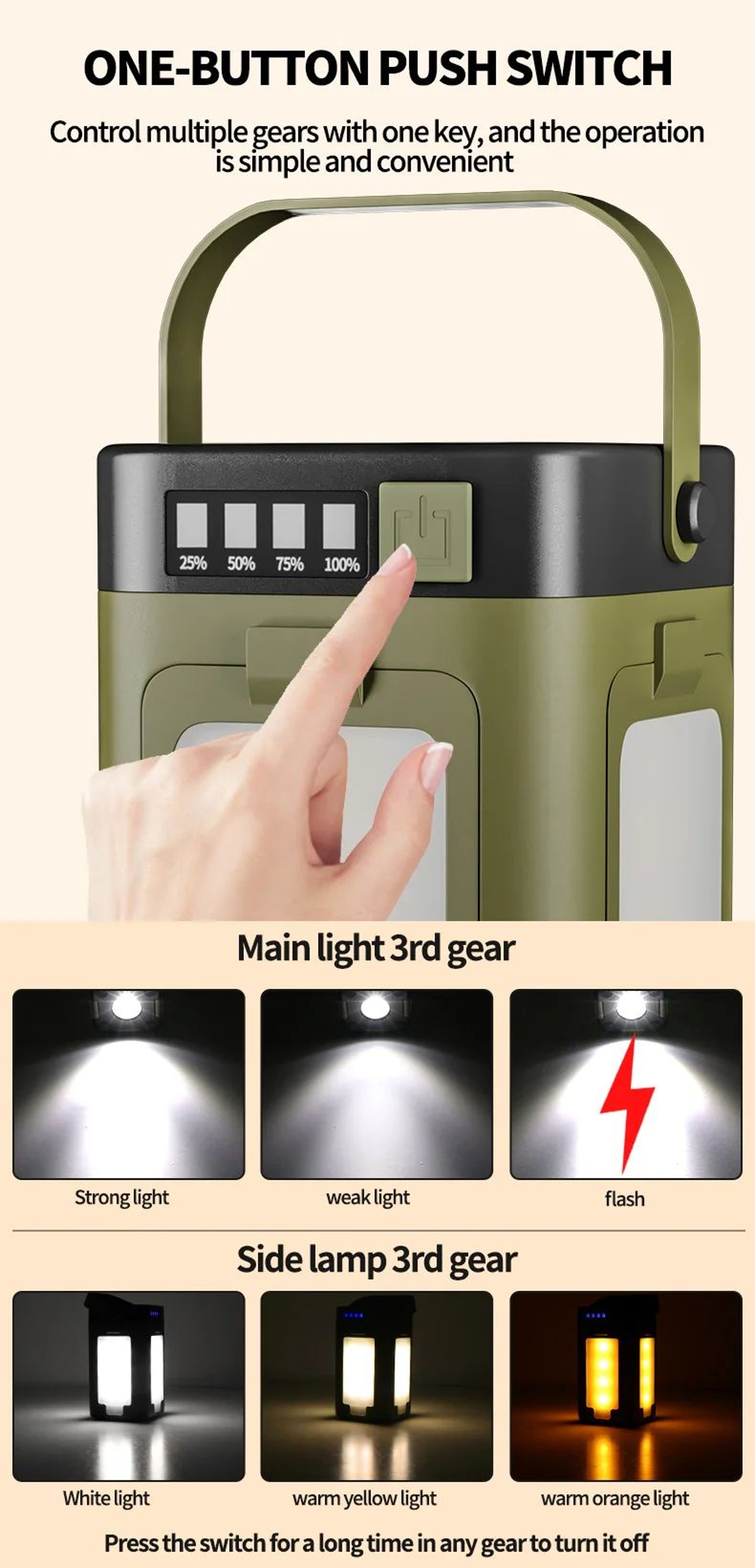 Foldable Solar Rechargeable Camping Light With 2000mAh Power Bank 8