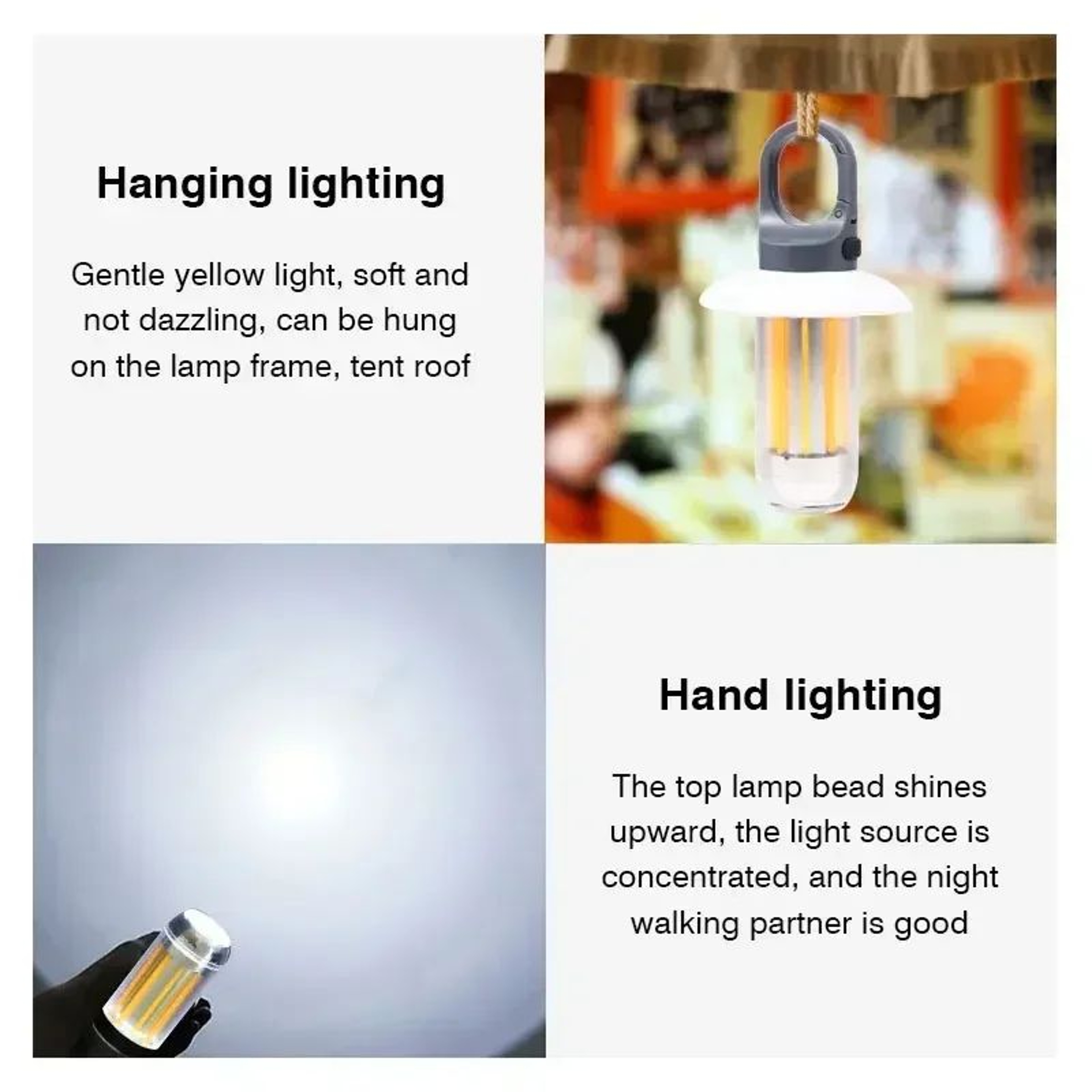 USB C Rechargeable LED Camping Lantern With Hanging Hook 7