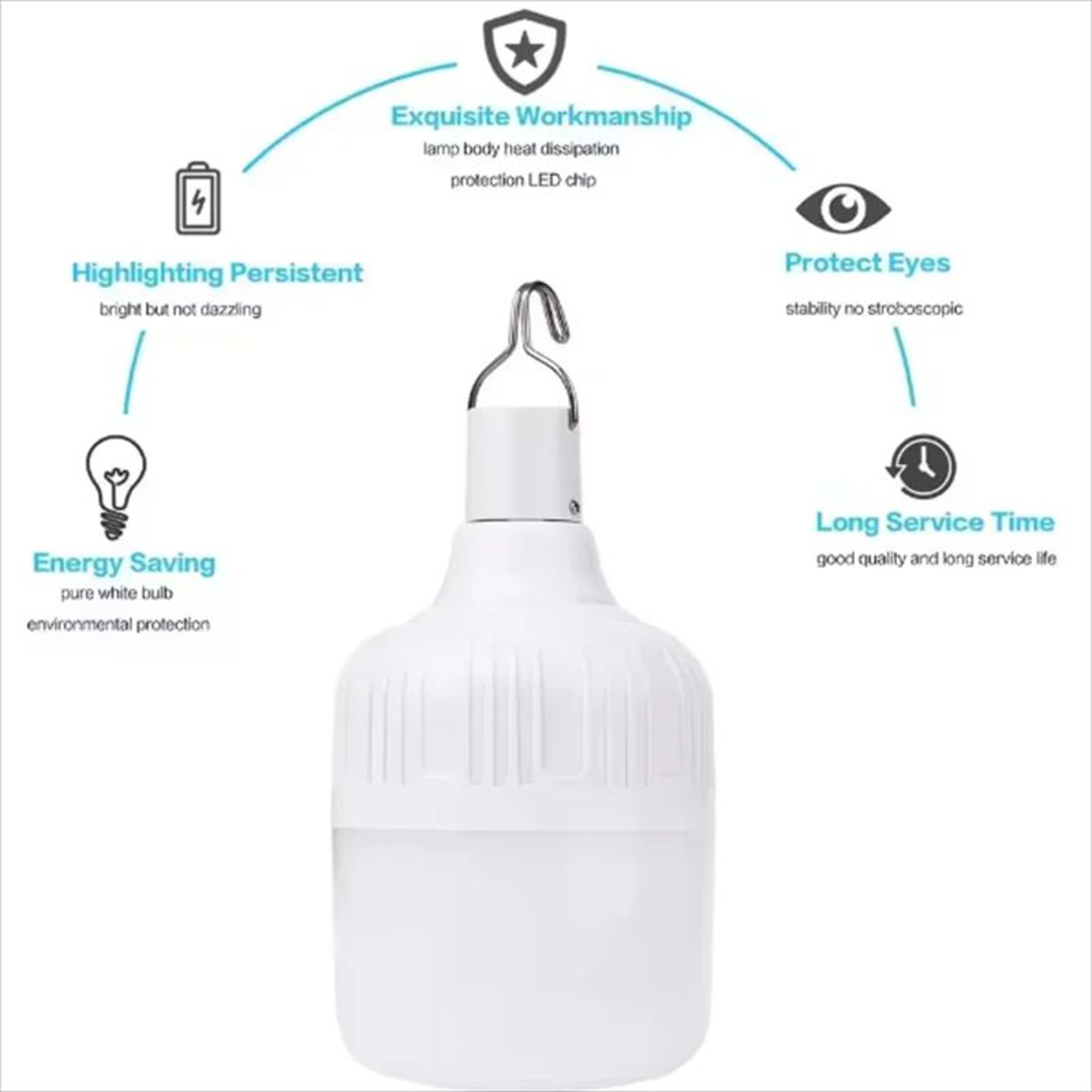 Portable Rechargeable Dimmable LED Camping Lantern With Hook 3