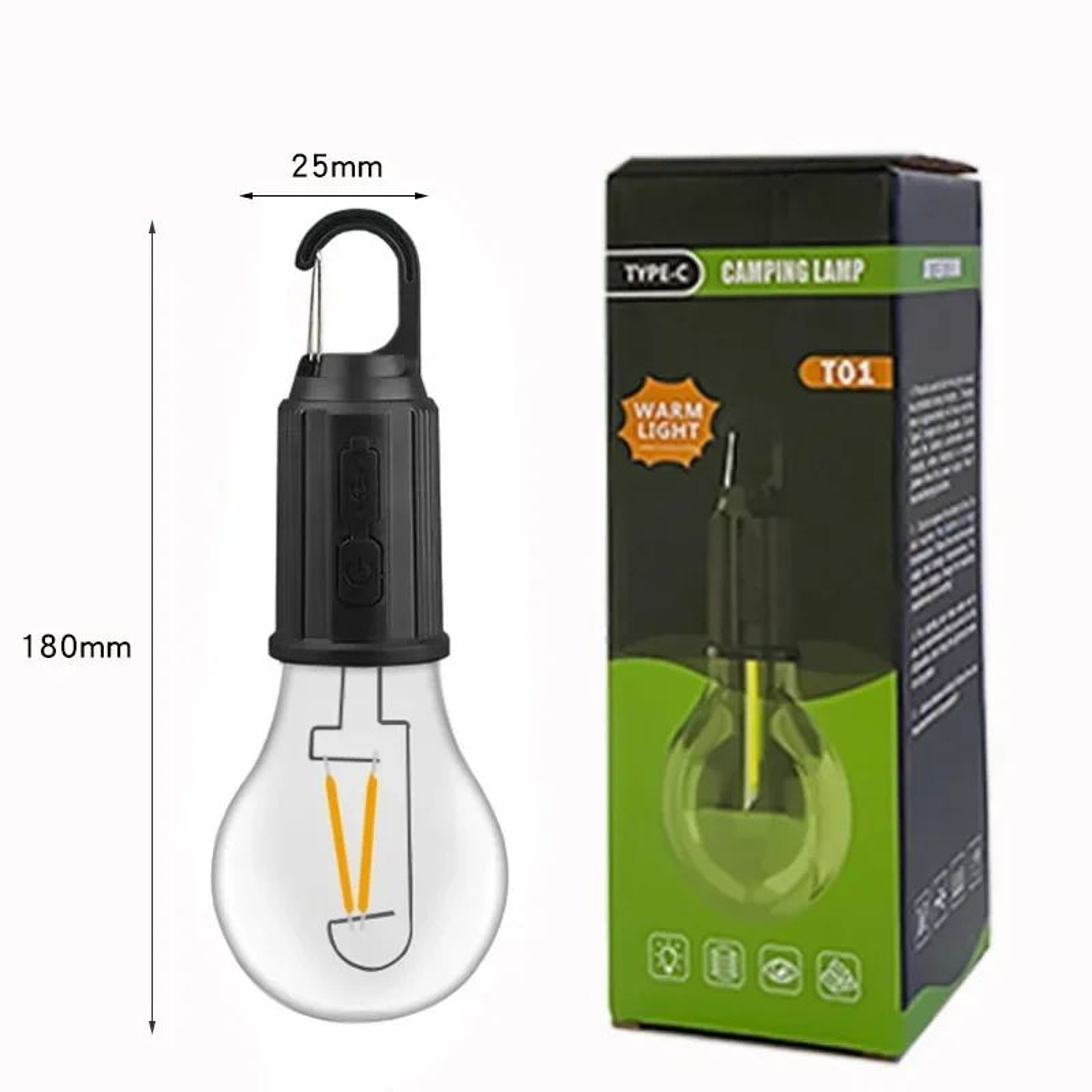 Portable Type C Rechargeable LED Camping Lantern With Hook 8