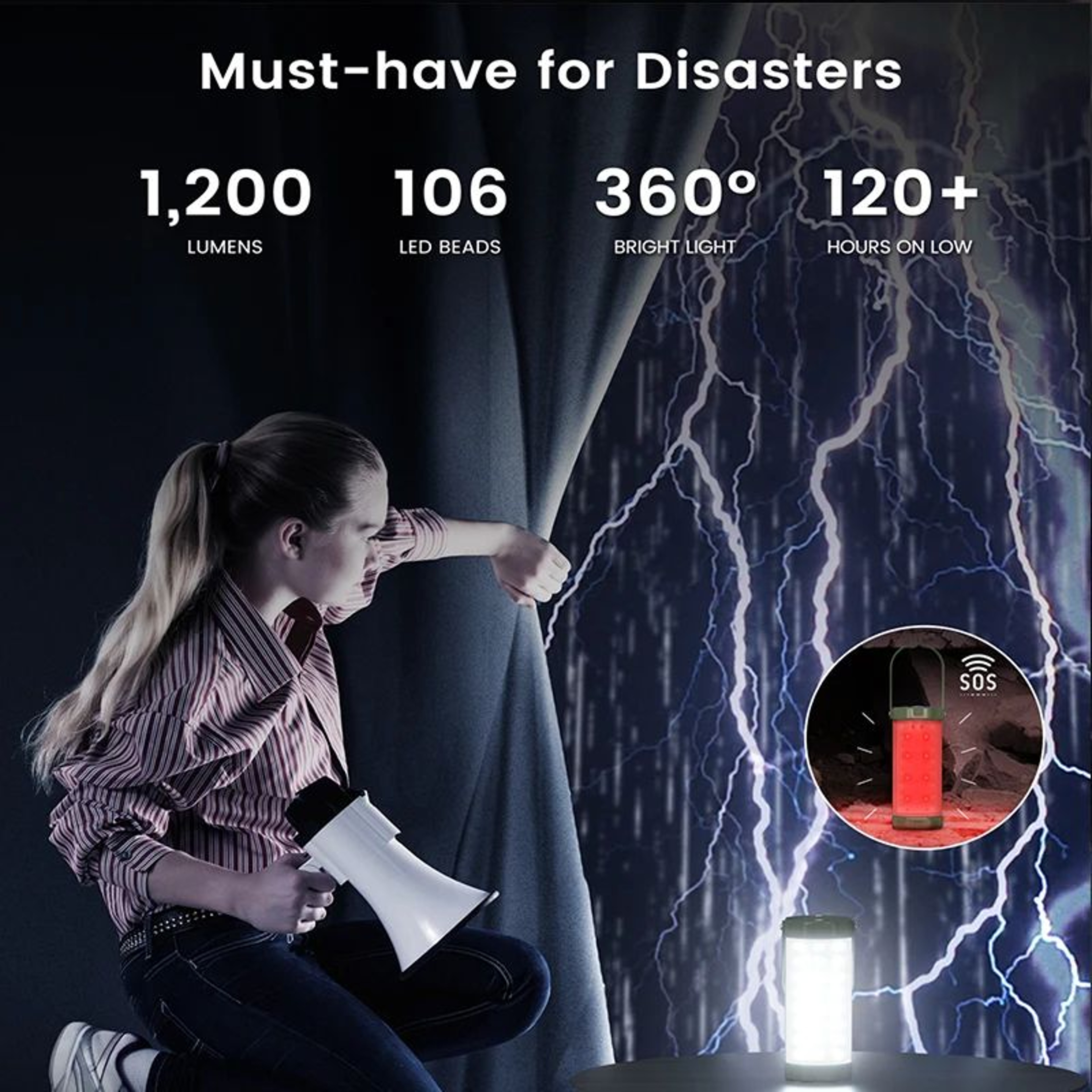 106 LED Rechargeable Camping Lantern With Power Bank 4