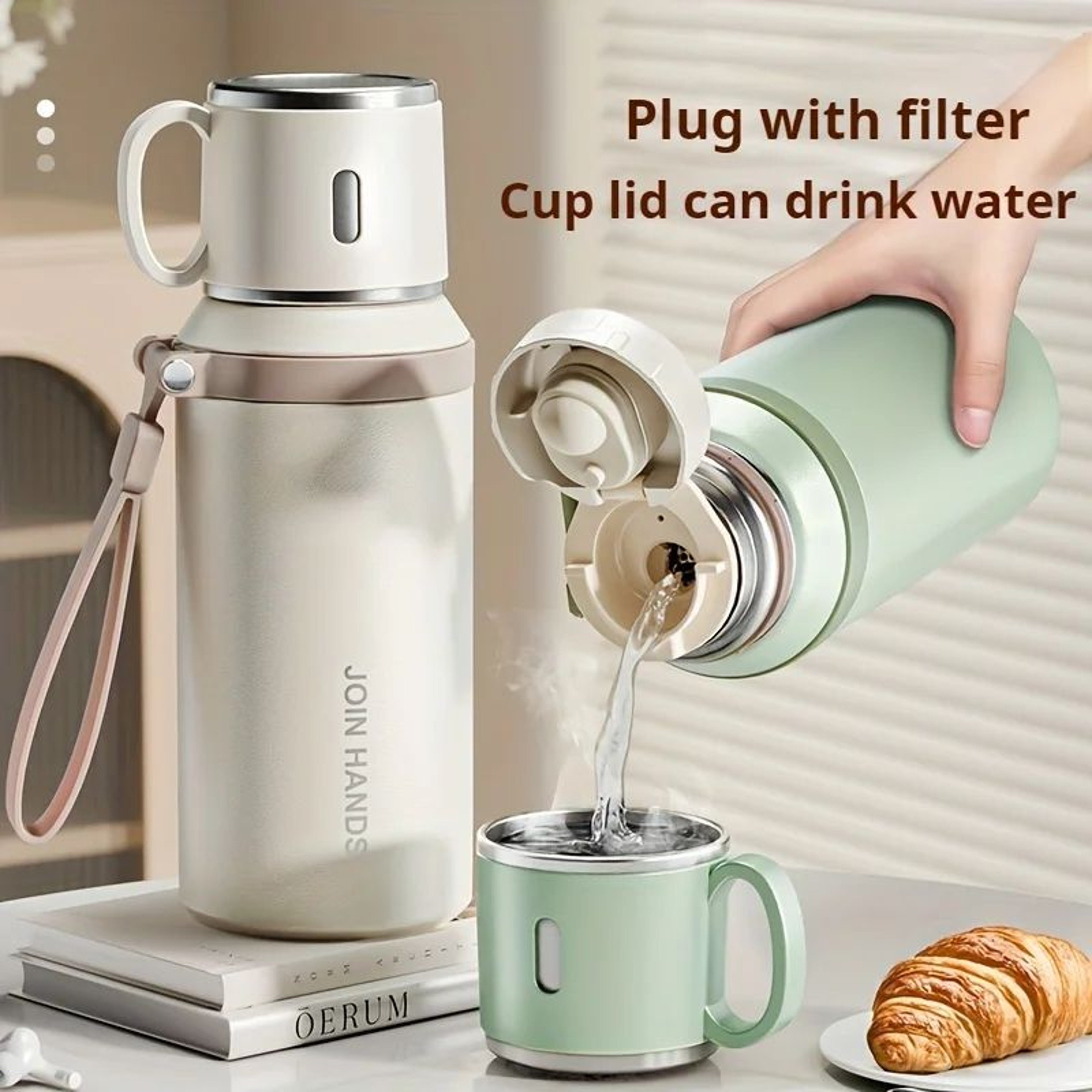 316 Stainless Steel Insulated Vacuum Water Bottle With Cup 8