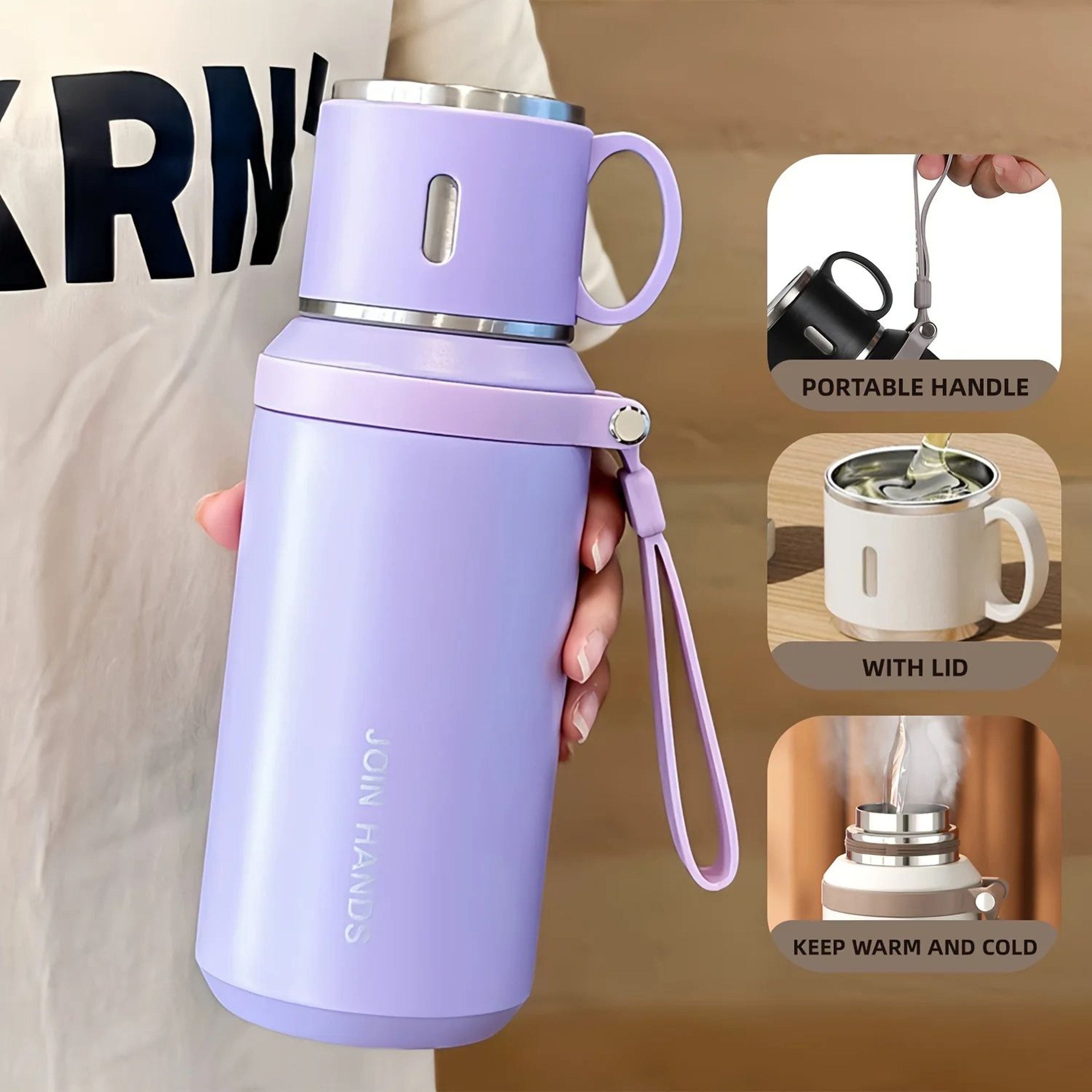316 Stainless Steel Insulated Vacuum Water Bottle With Cup 17