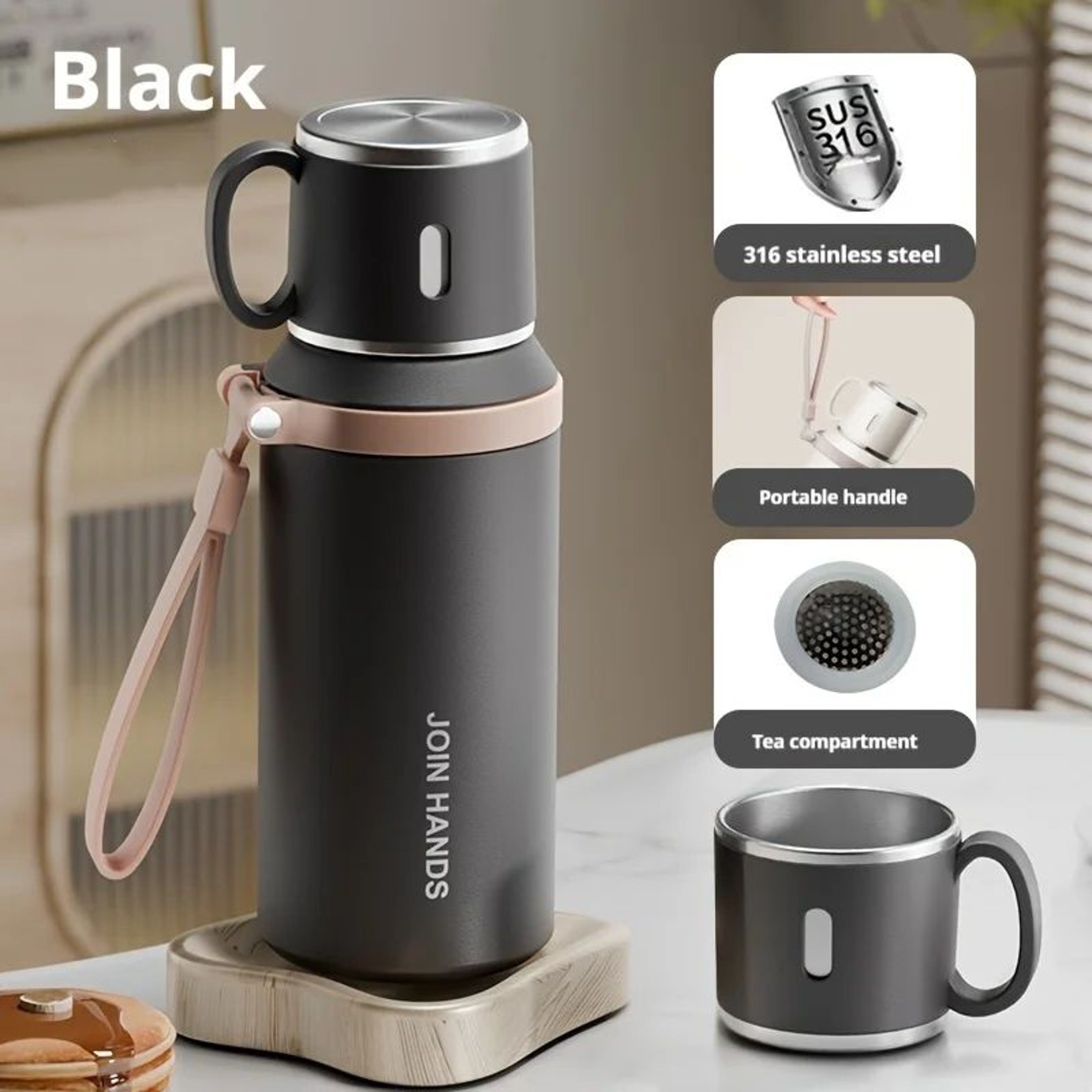 316 Stainless Steel Insulated Vacuum Water Bottle With Cup 14