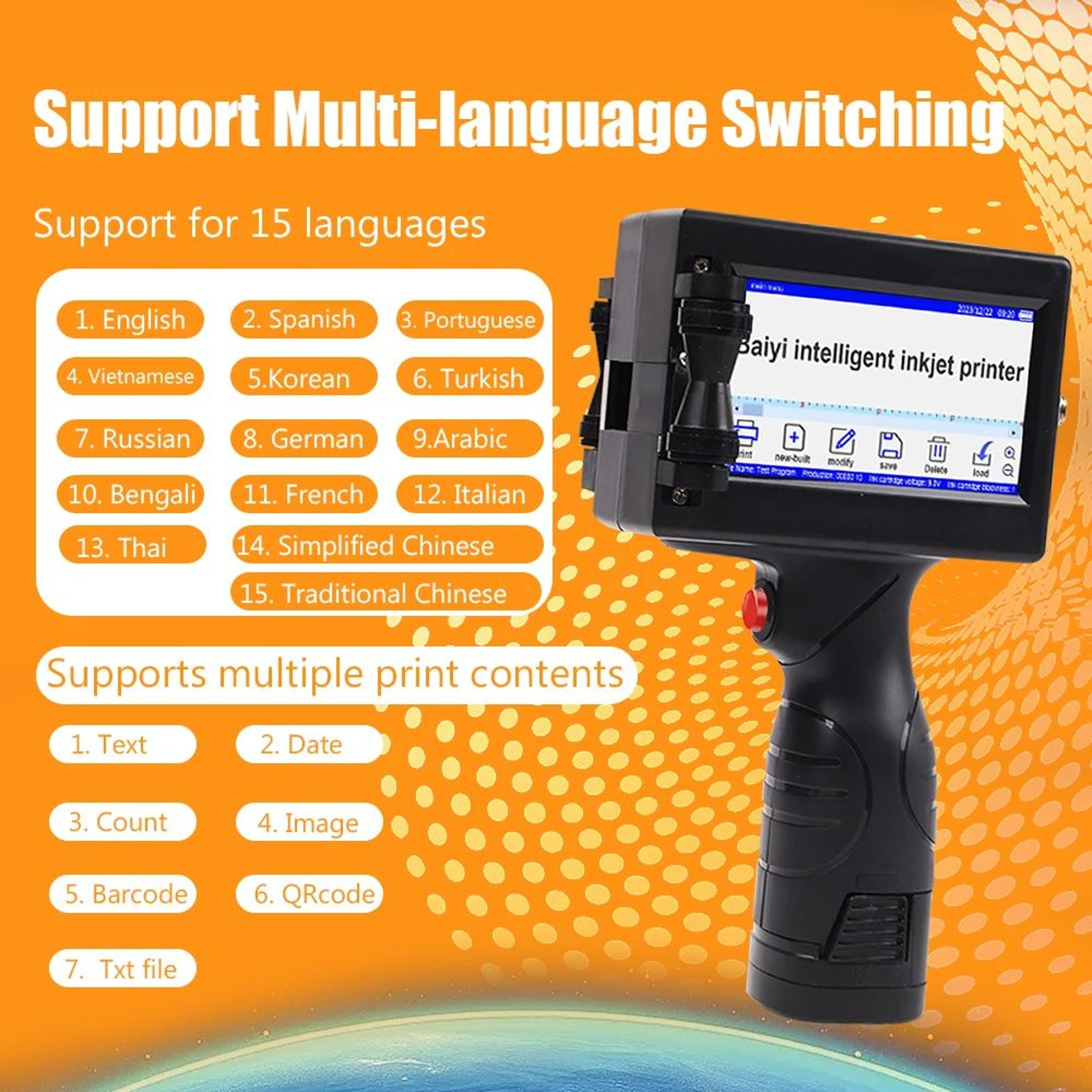 Portable Inkjet Coding Printer For Dates Logos Barcodes And QR Codes 2