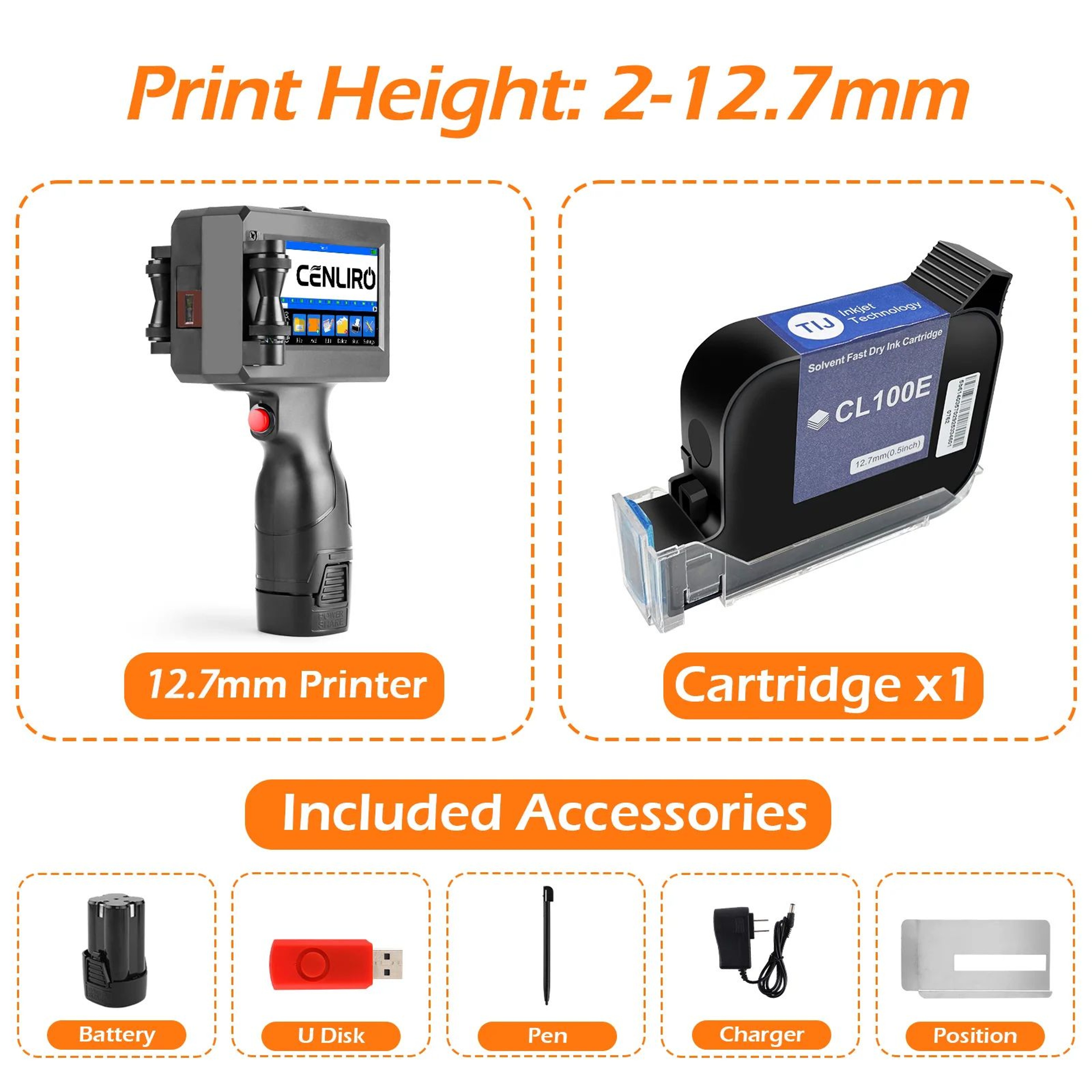 Cenliro CL20B Handheld Inkjet Printer For Dates Batch Numbers And QR Codes 11
