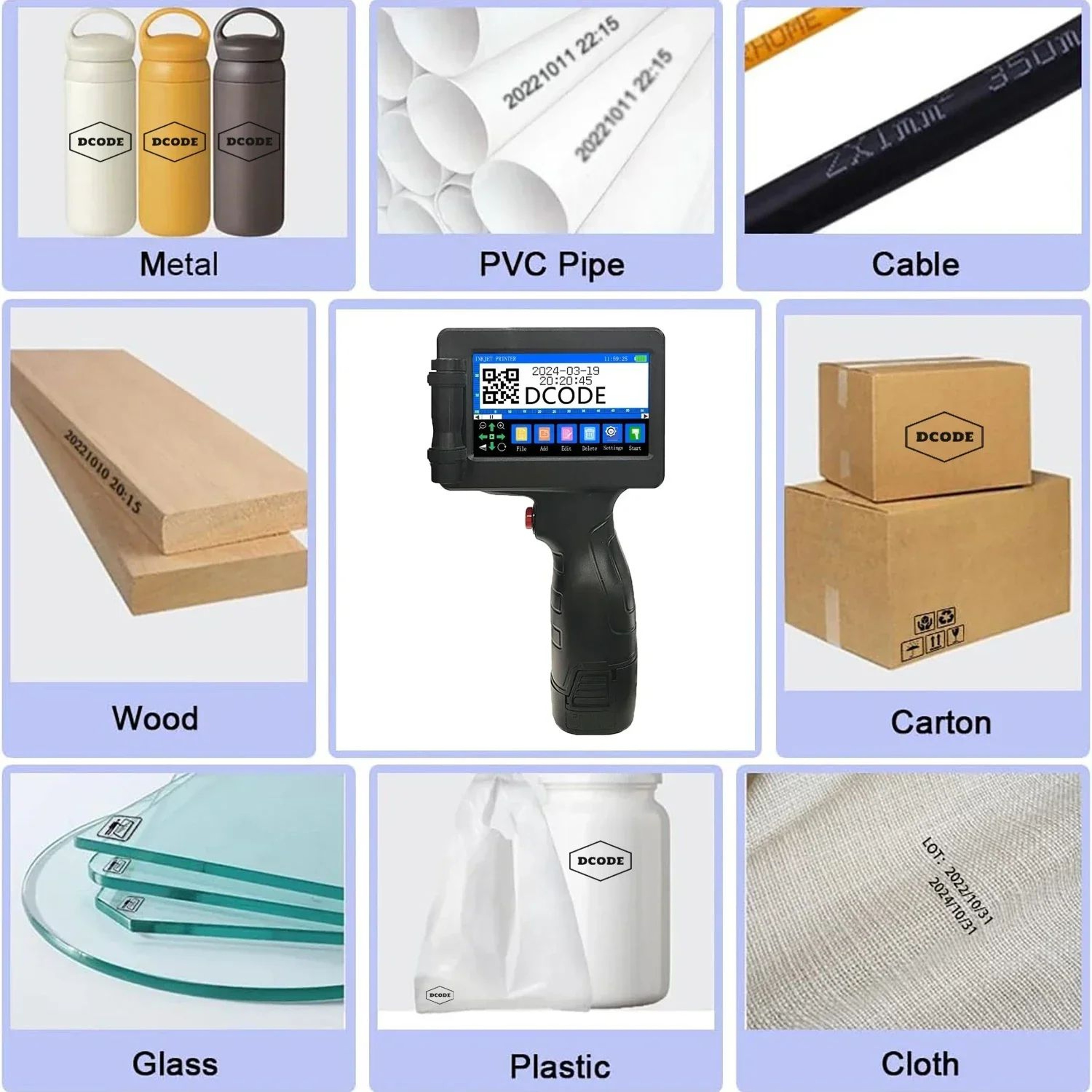 DCODE 1755PLUS Handheld Inkjet Printer For Dates Logos And Barcodes 5