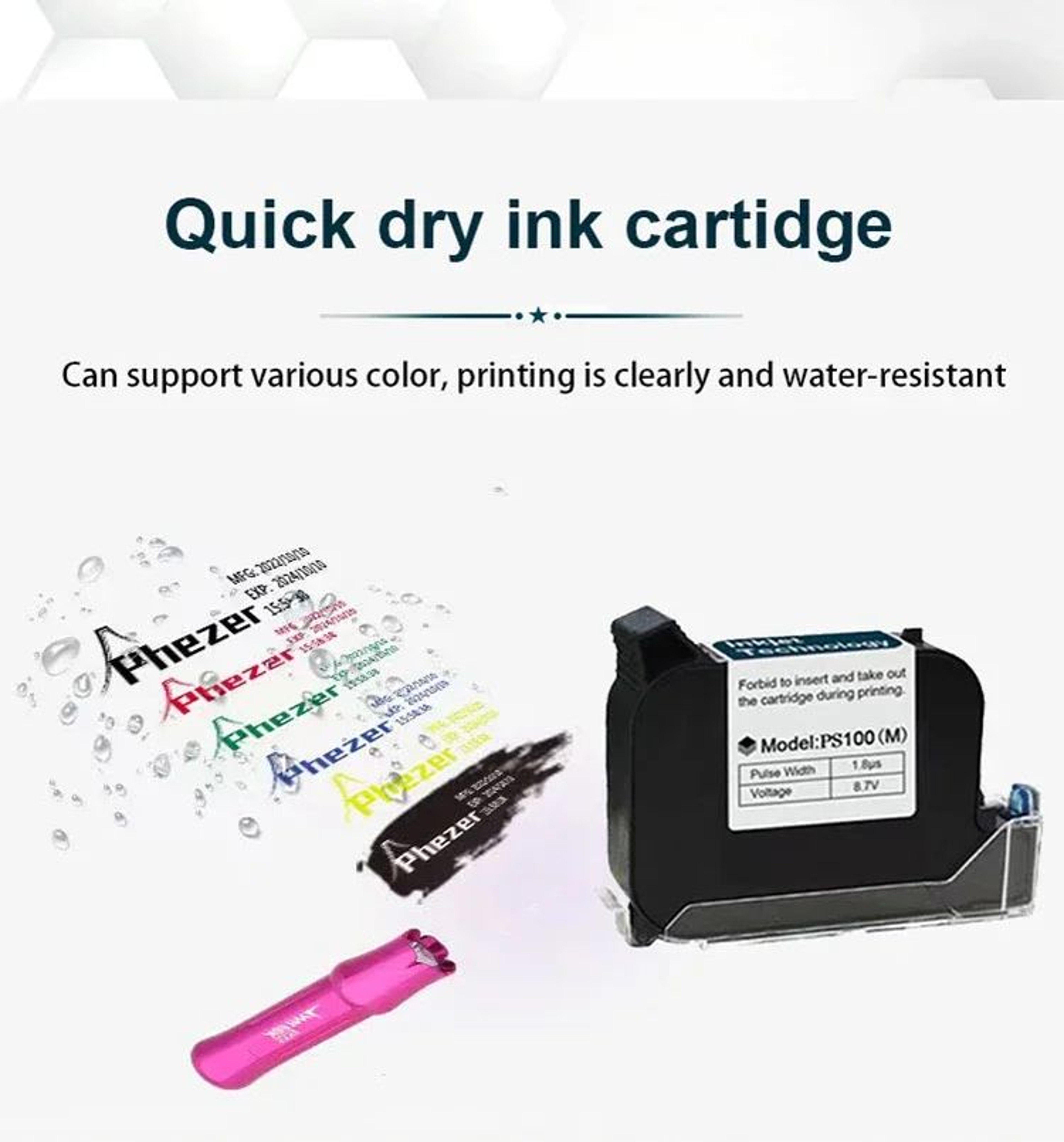 Phezer PC11Plus Handheld Inkjet Printer For Dates Logos And Barcodes 2