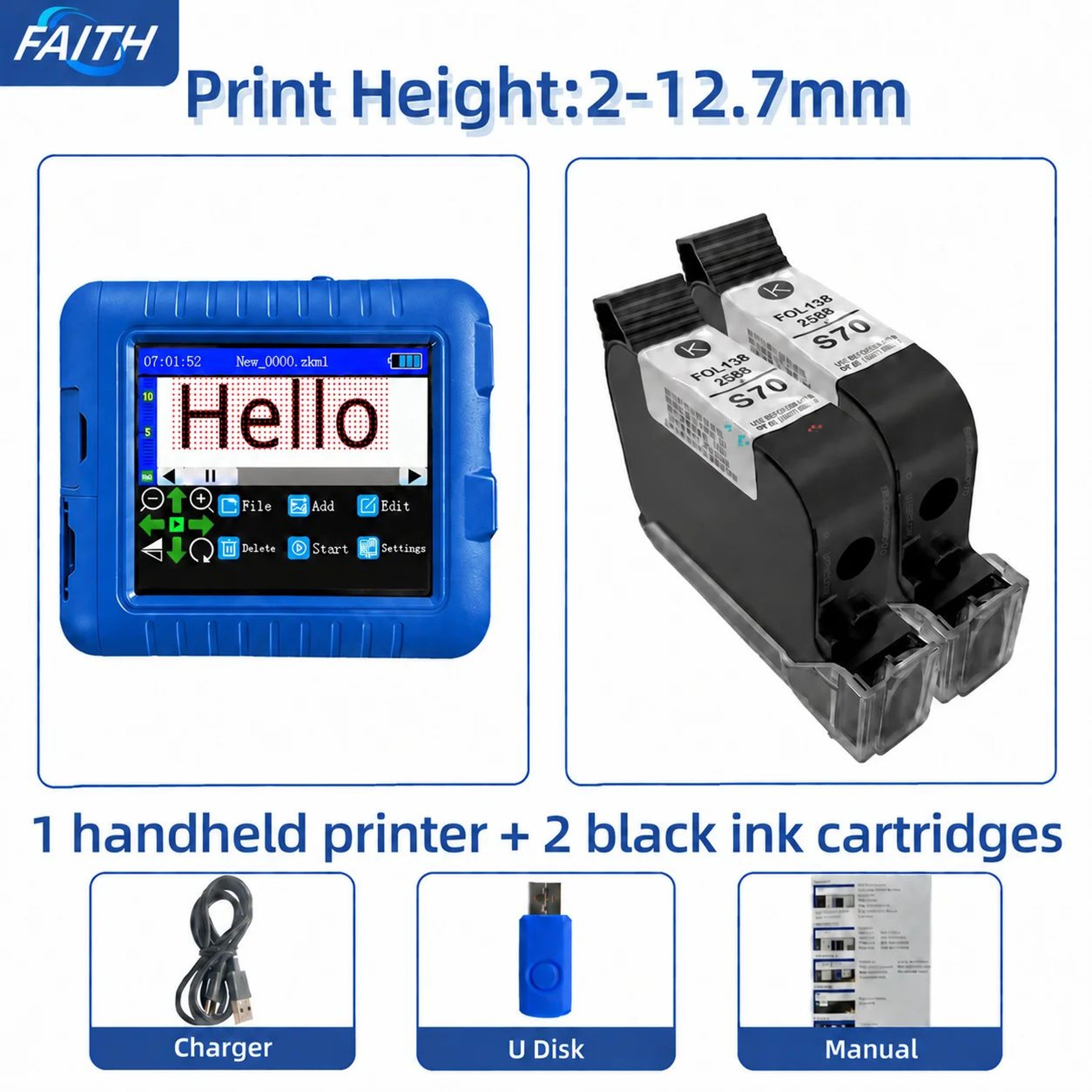 Faith Handheld Inkjet Printer For Date Batch QR Code And Logo Printing 9
