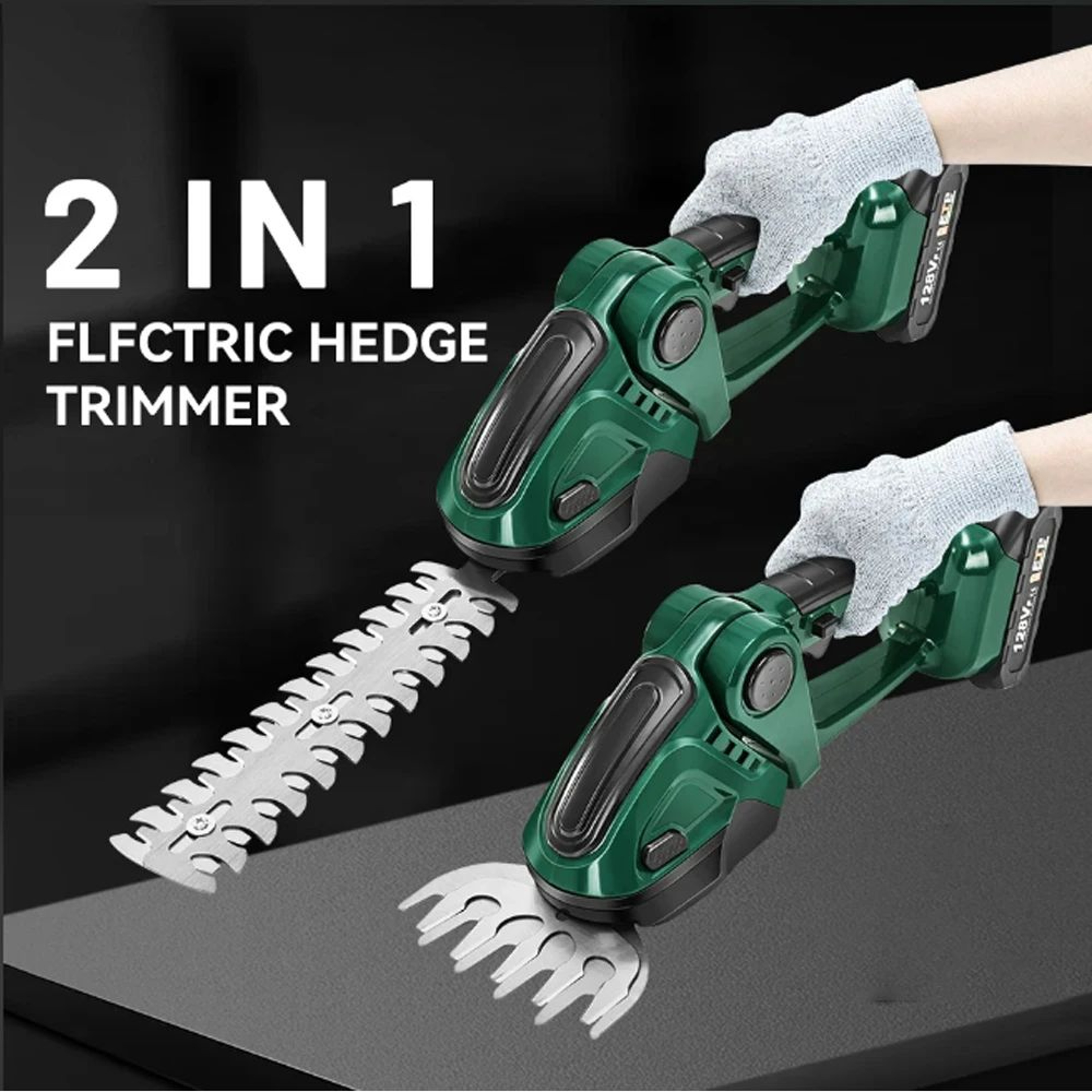2 In 1 Cordless Electric Hedge Trimmer For Shrubs And Grass 0