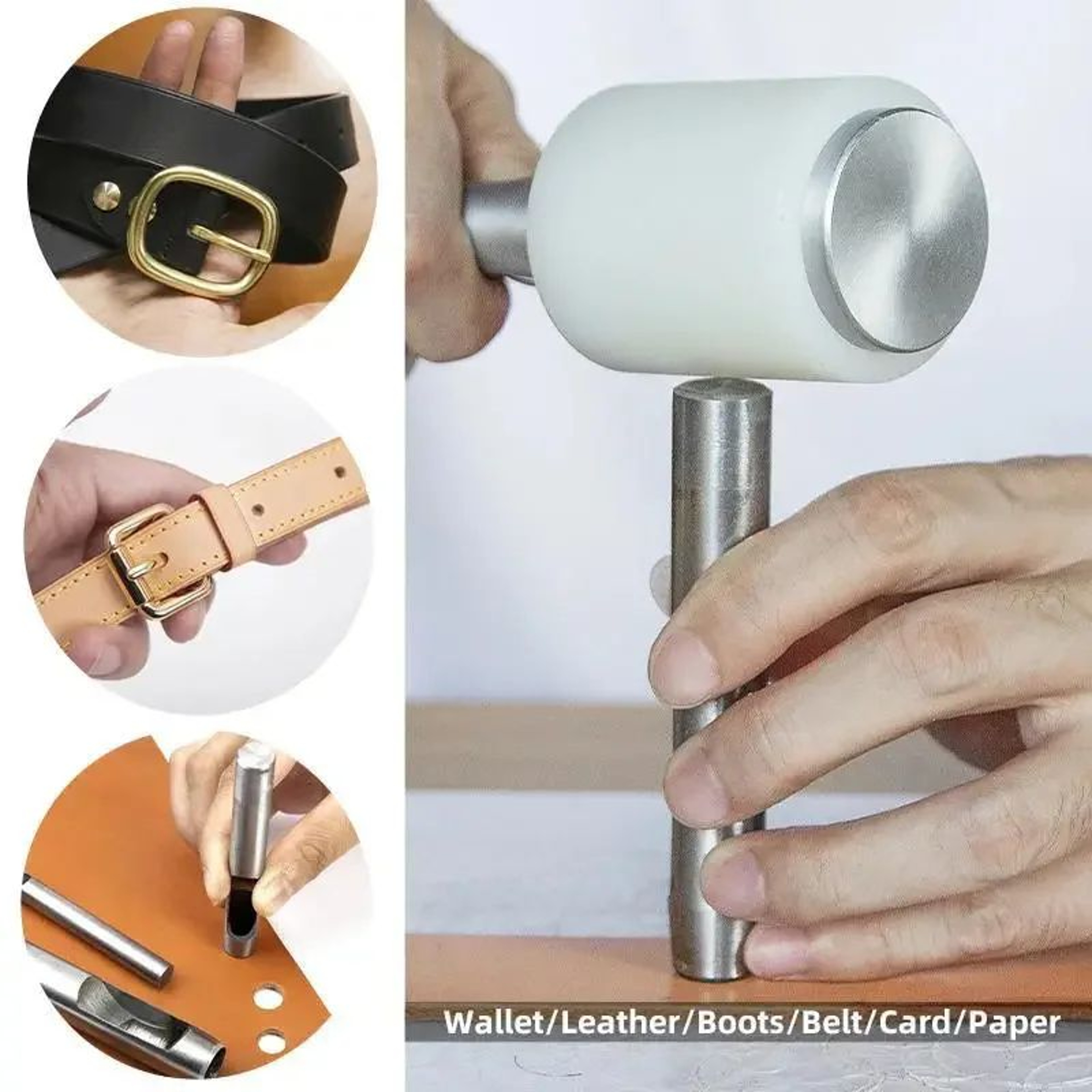10 Piece Steel Hollow Round Hole Punch Set For Leather Belts And Crafts 3