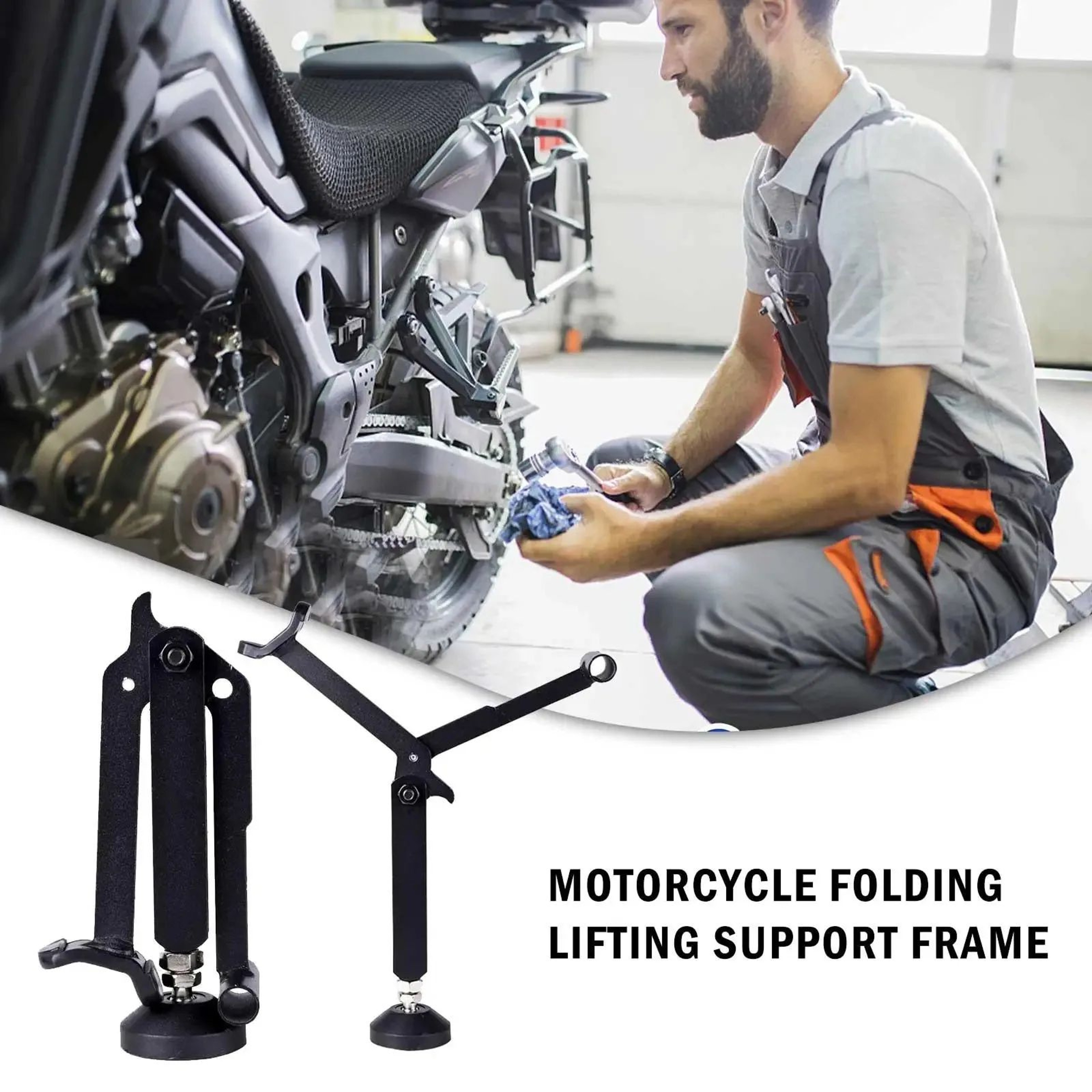 Foldable Motorcycle Lifting Support Stand For Maintenance And Repairs 3