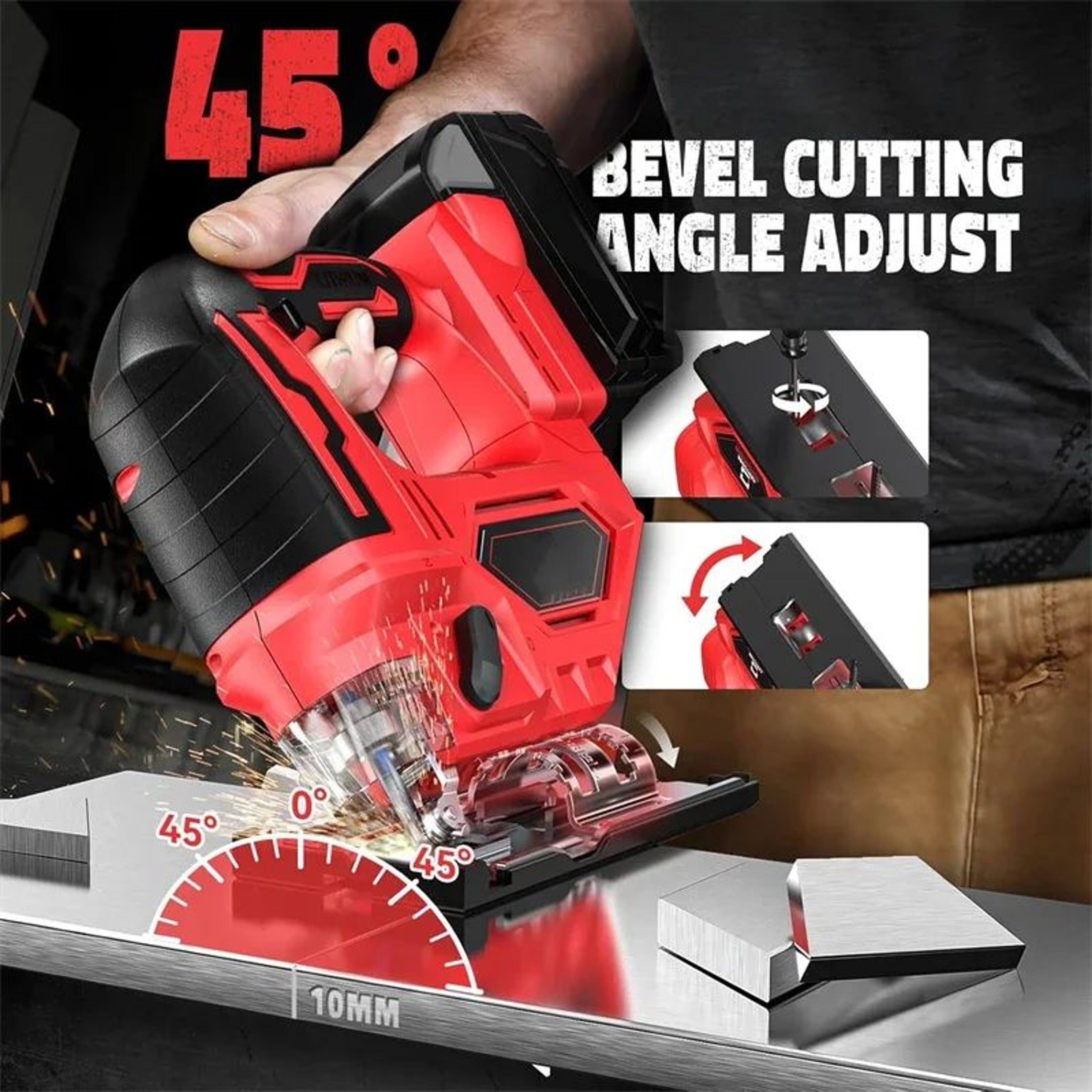 Brushless Cordless Jigsaw With Variable Speed And Bevel Cutting For Makita 18V Batteries 4