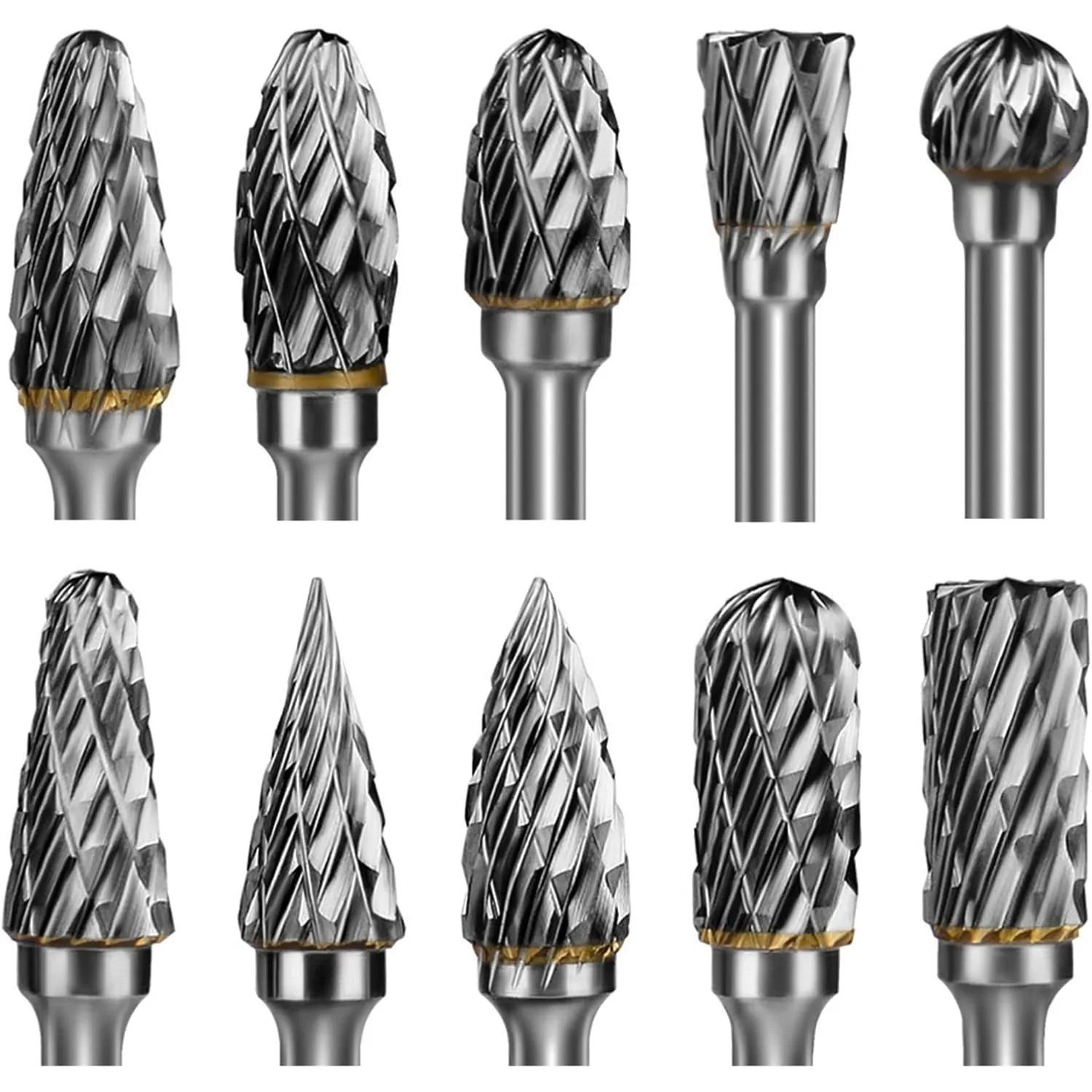 10 Piece Carbide Rotary Burr Set With 3mm Shank For Grinding And Shaping 1