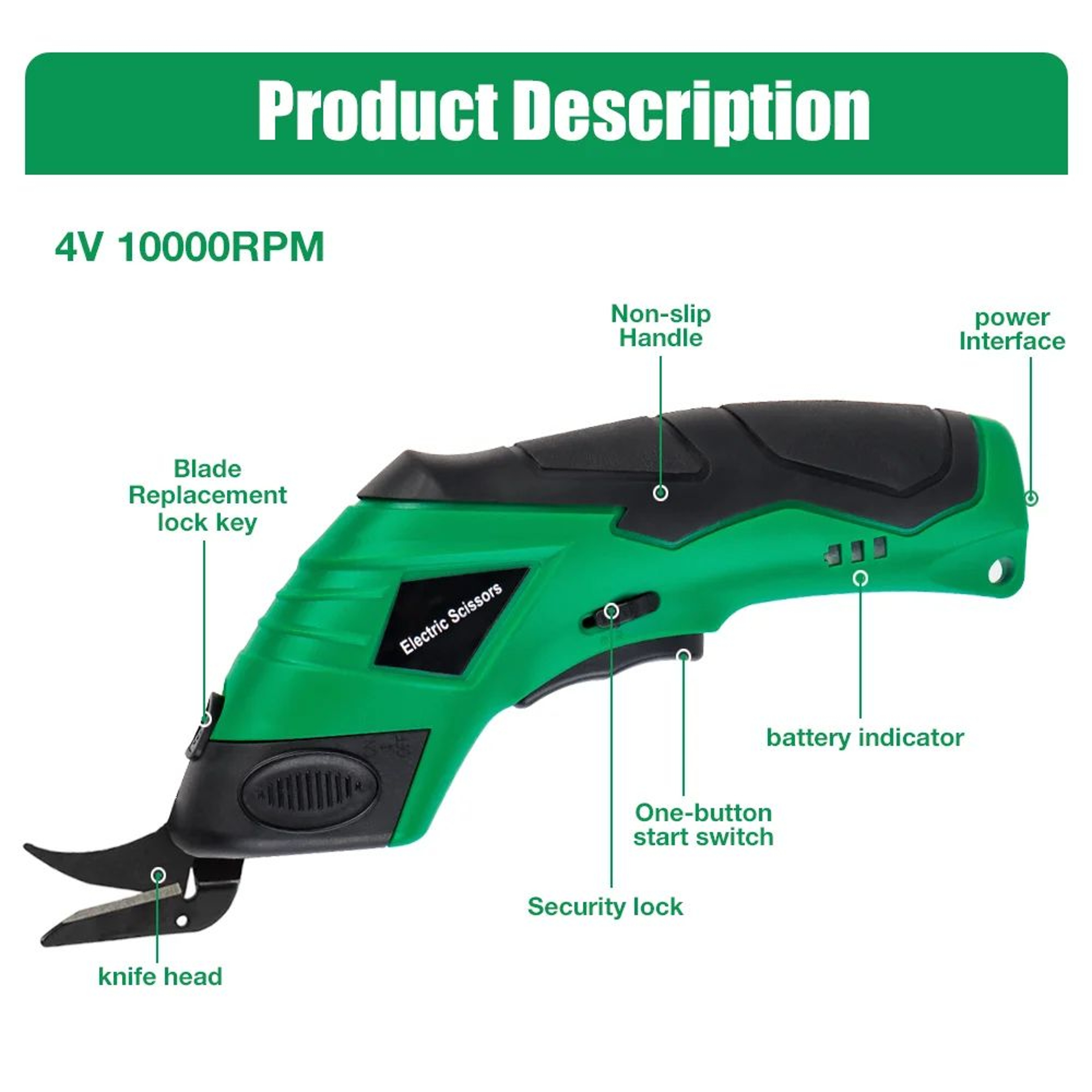 USB Rechargeable Cordless Electric Scissors For Fabric Leather And Cardboard 1