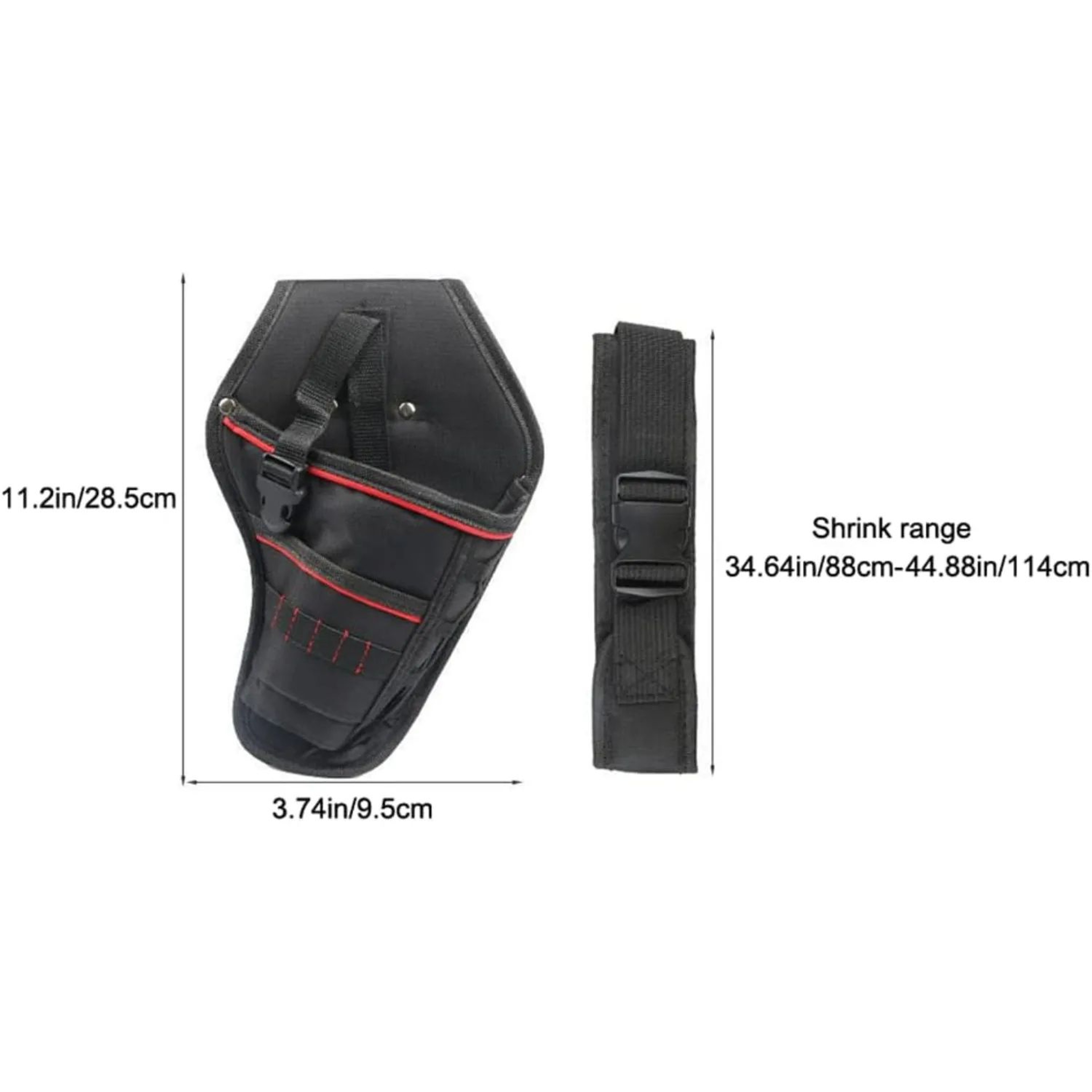 Drill Holster Tool Pouch With Adjustable Waist Belt And Belt Clip 5