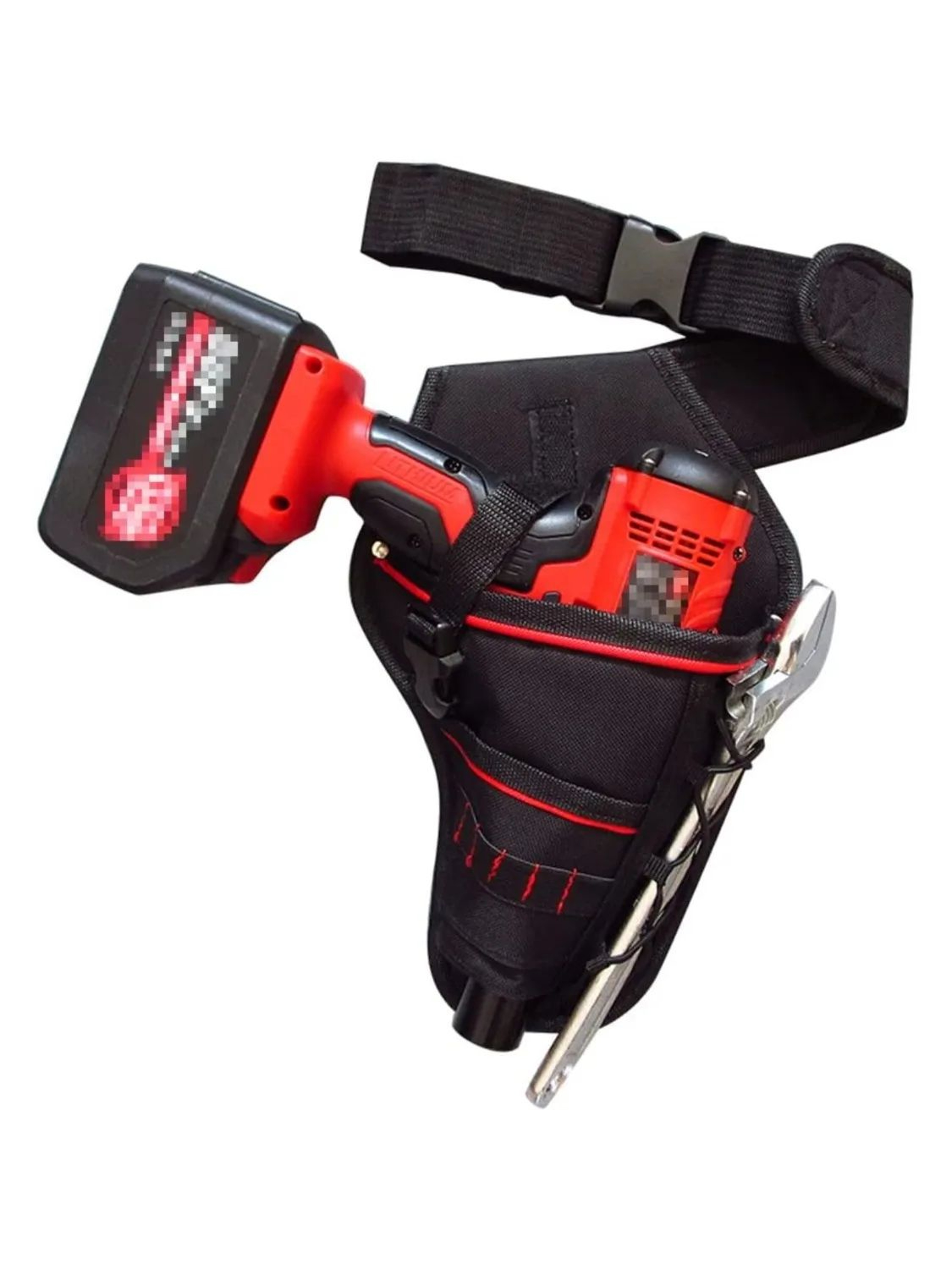 Electric Drill Belt Holster And Tool Waist Pouch Black And Red 7