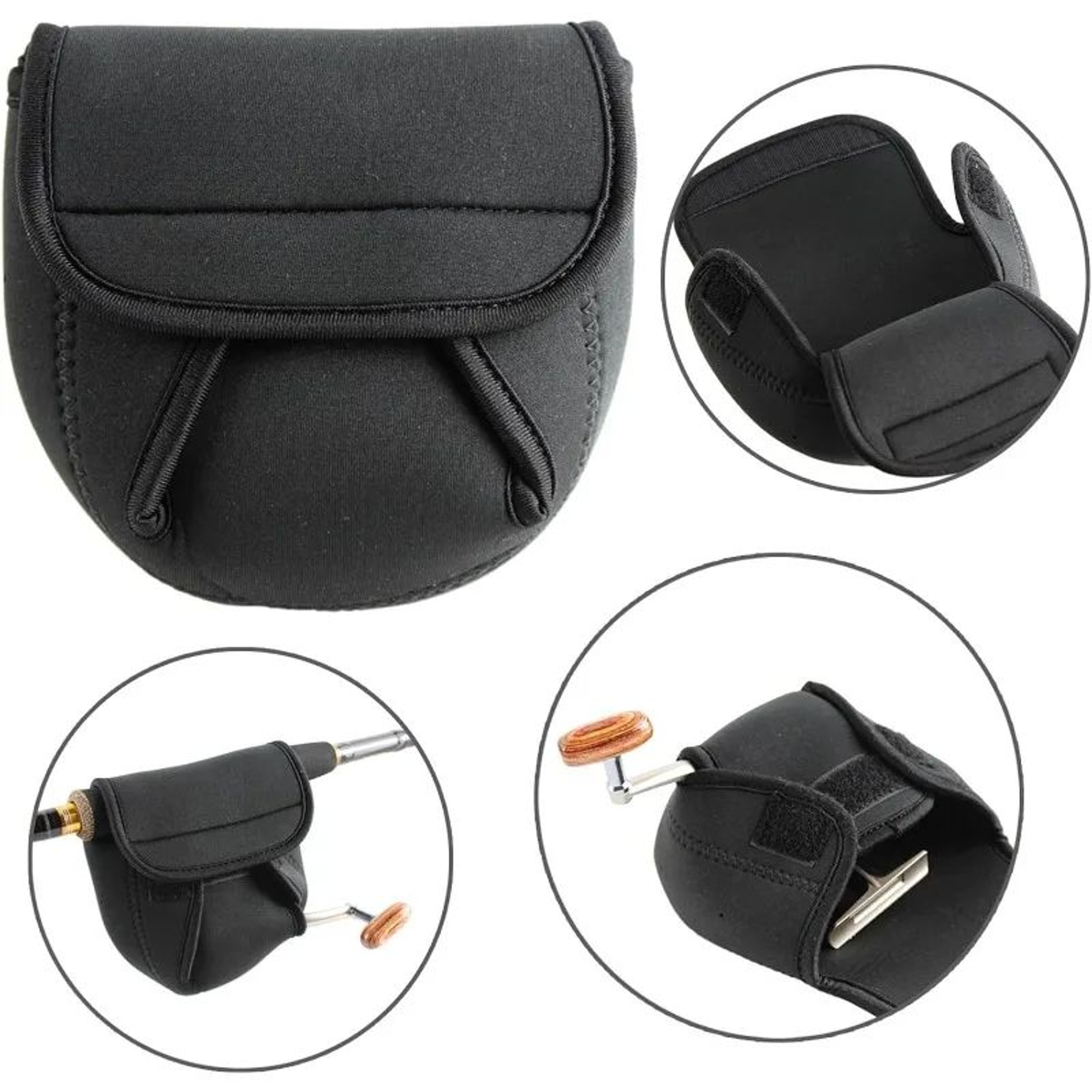 Small Black Baitcasting Fishing Reel Protective Storage Pouch 3