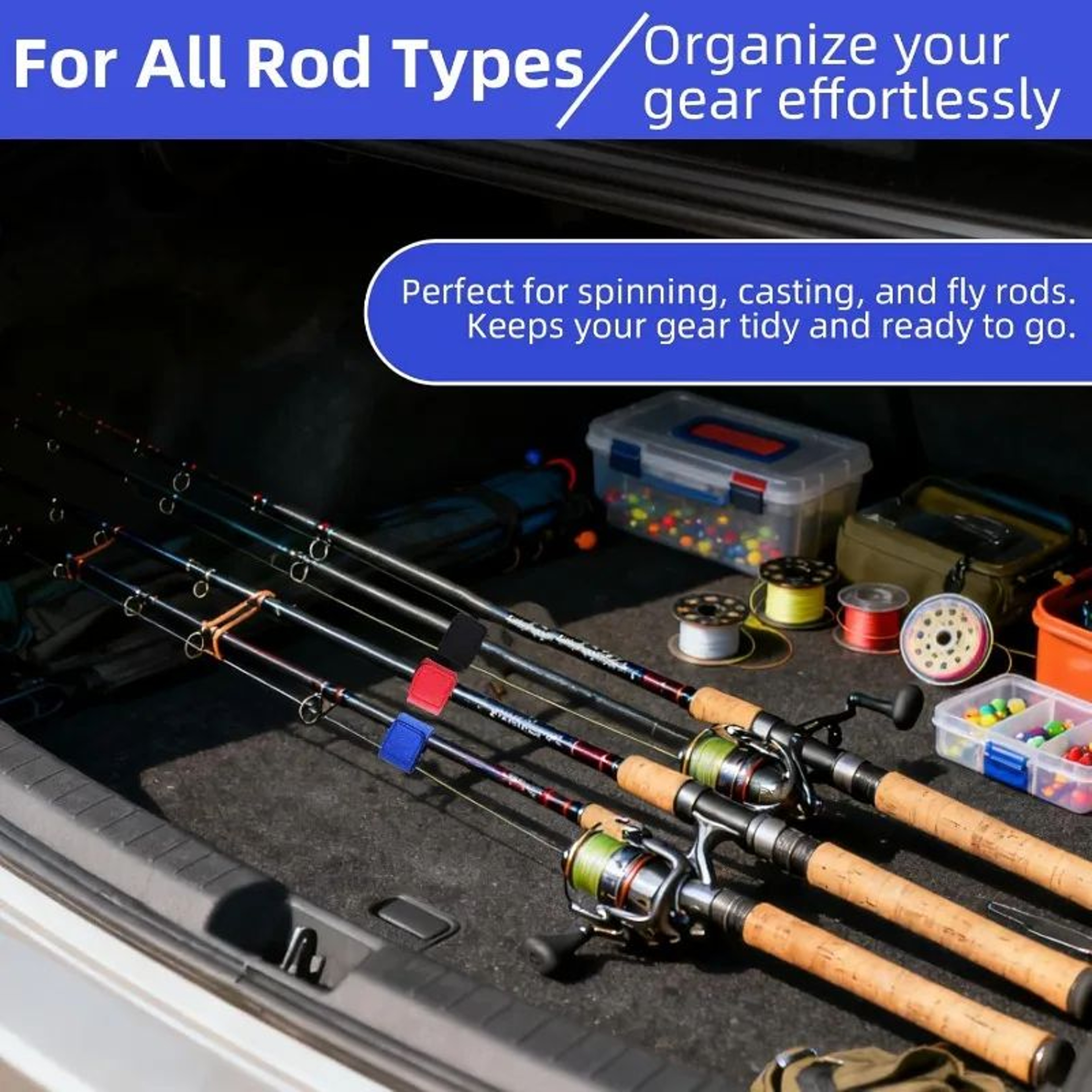 2 Piece Fishing Rod Straps For Casting Spinning And Fly Rods 3