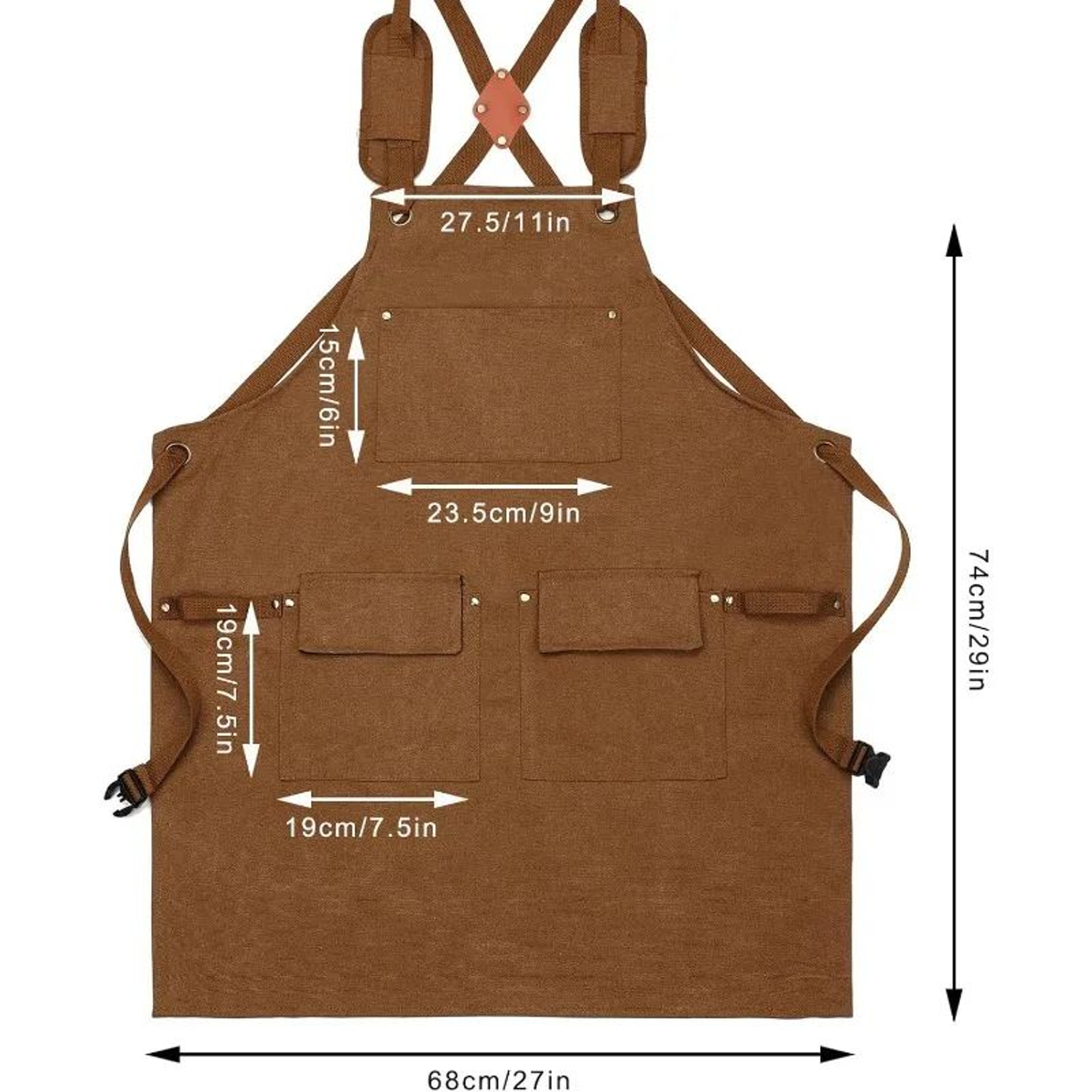 Heavy Duty Waxed Canvas Work Apron With Tool Pockets For Woodworking 3