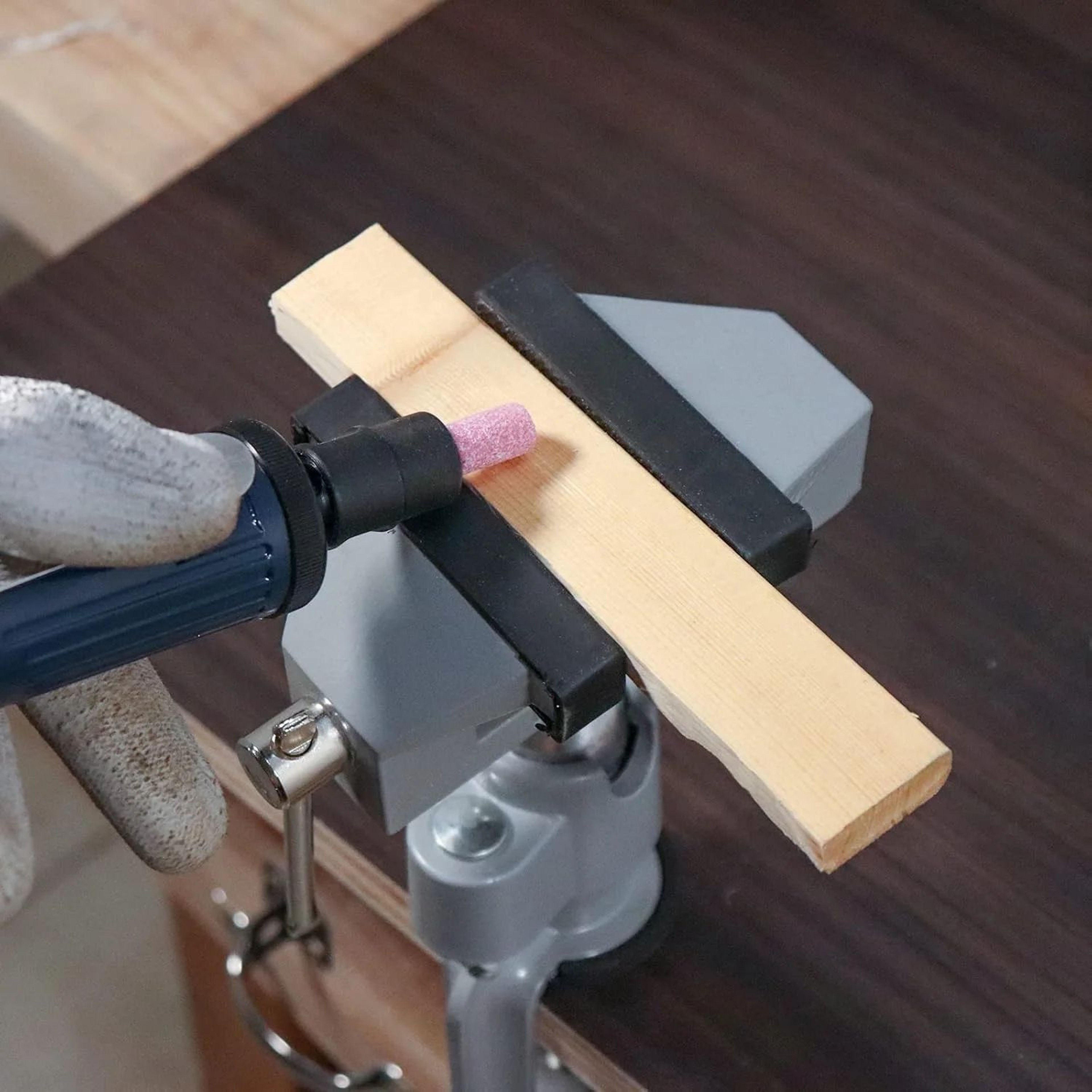 3 Inch Swivel Bench Vise With Tilting Head And Table Clamp 5