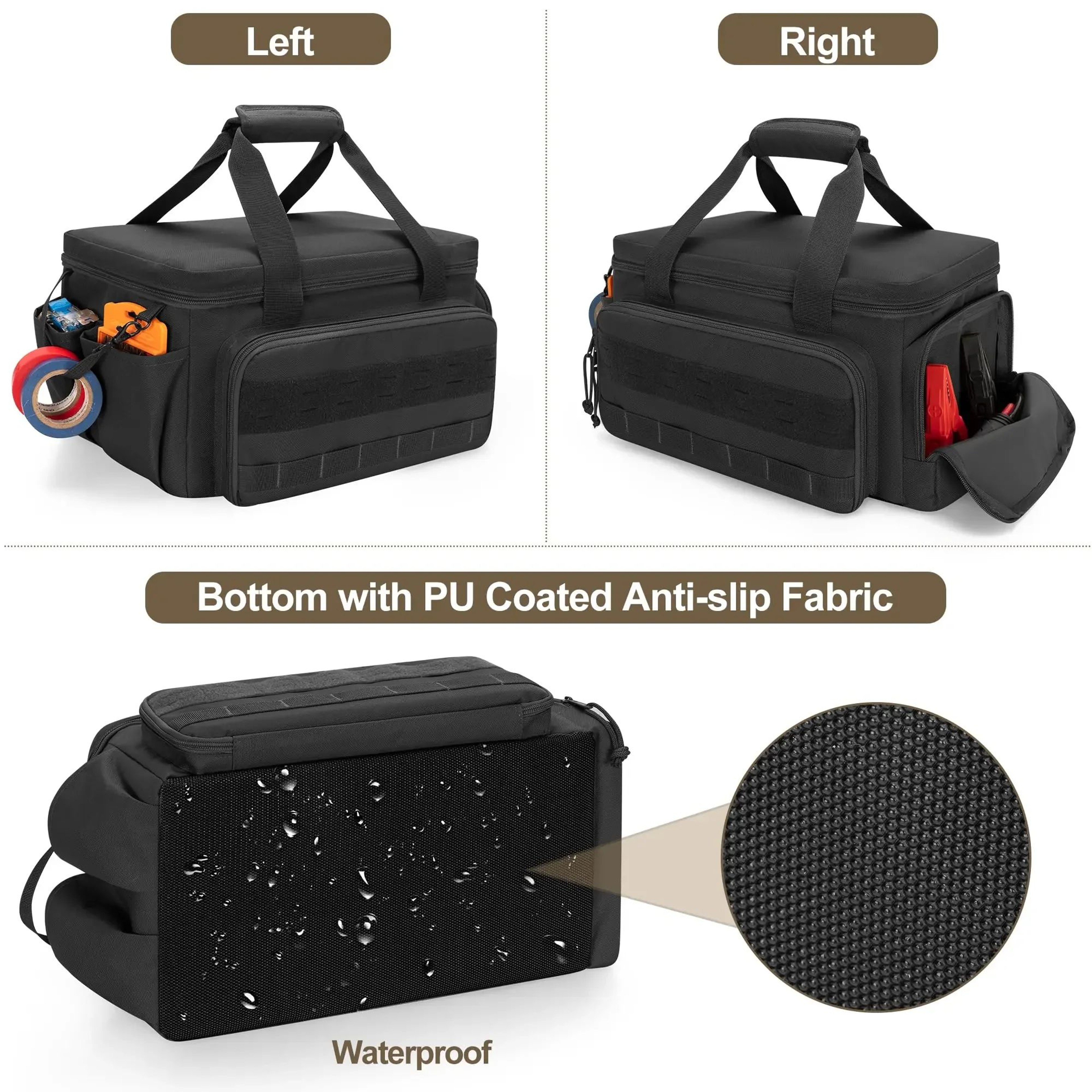 14 Inch Heavy Duty Tactical Tool Bag With Non Slip Base Durable Portable Tool Storage 3