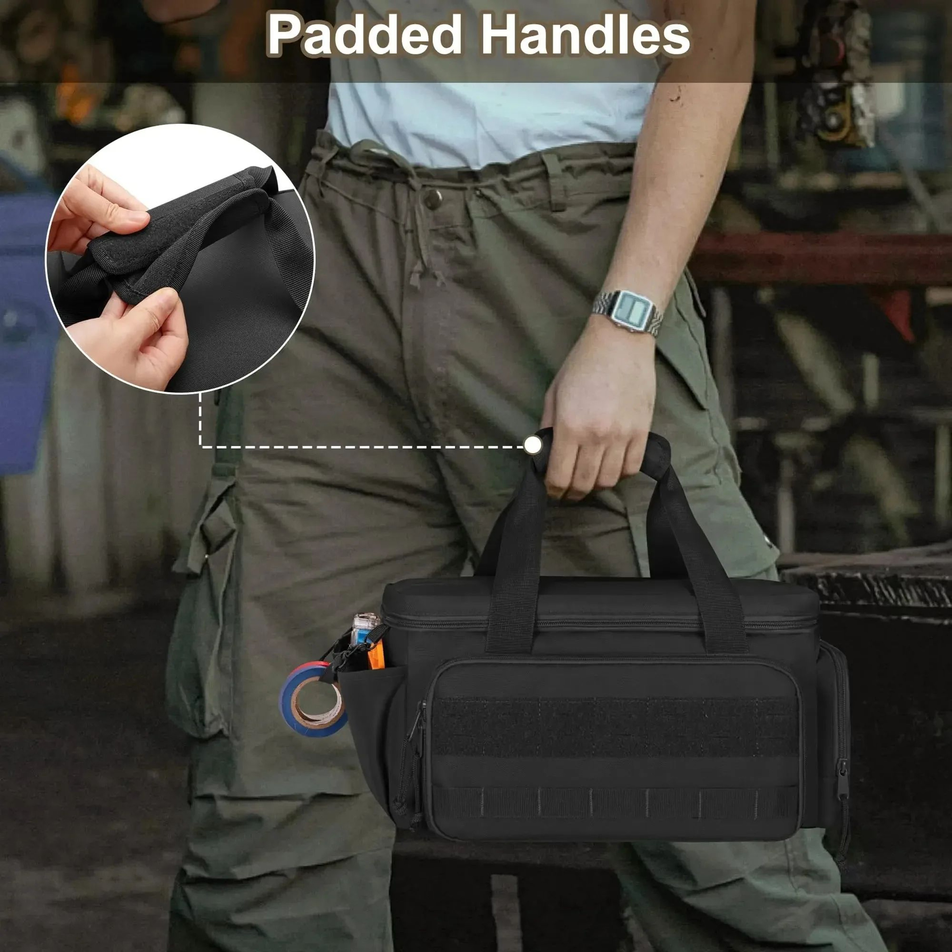 14 Inch Heavy Duty Tactical Tool Bag With Non Slip Base Durable Portable Tool Storage 5