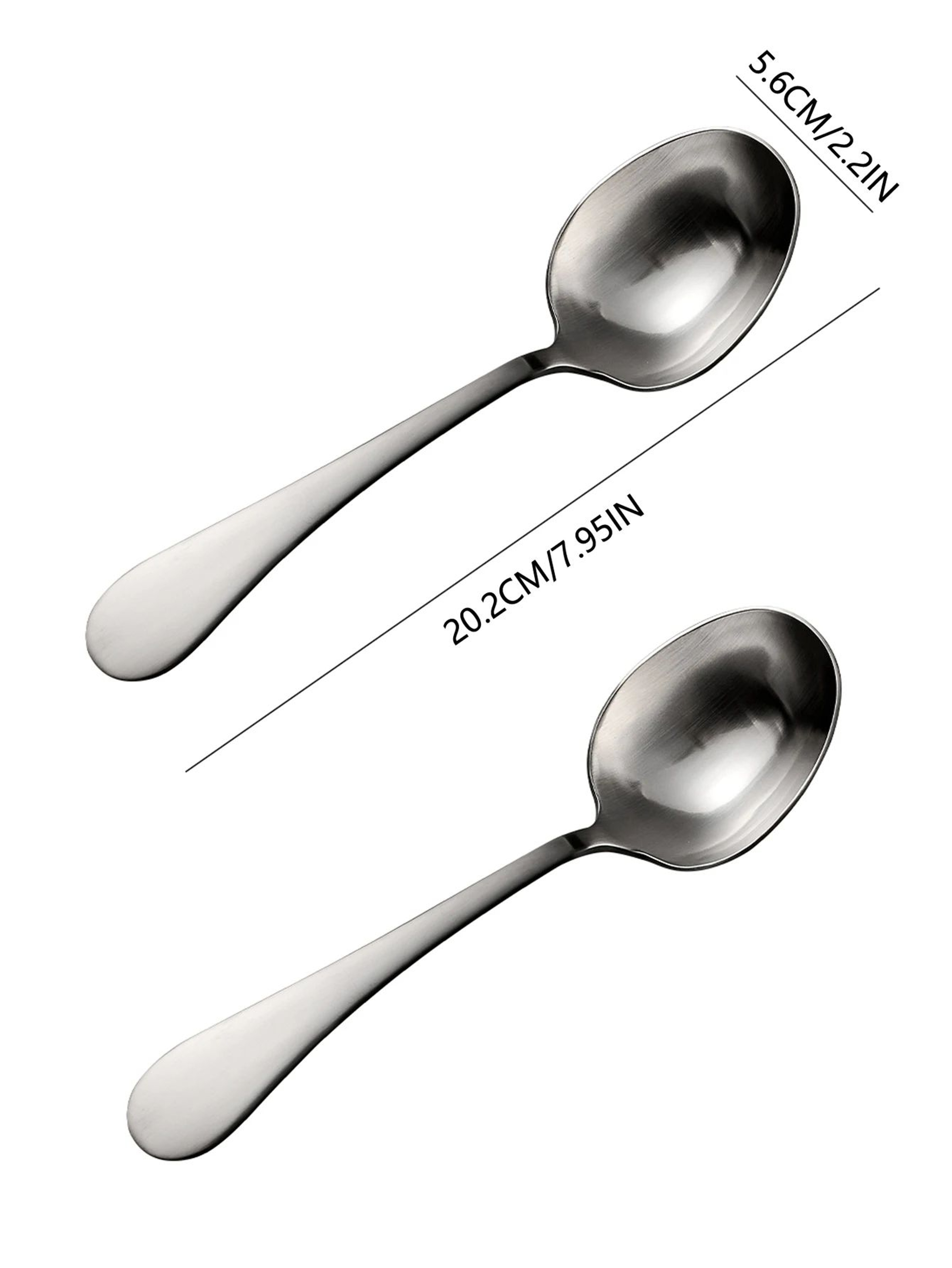 316 Stainless Steel Deep Round Soup Spoons For Everyday Dining 7