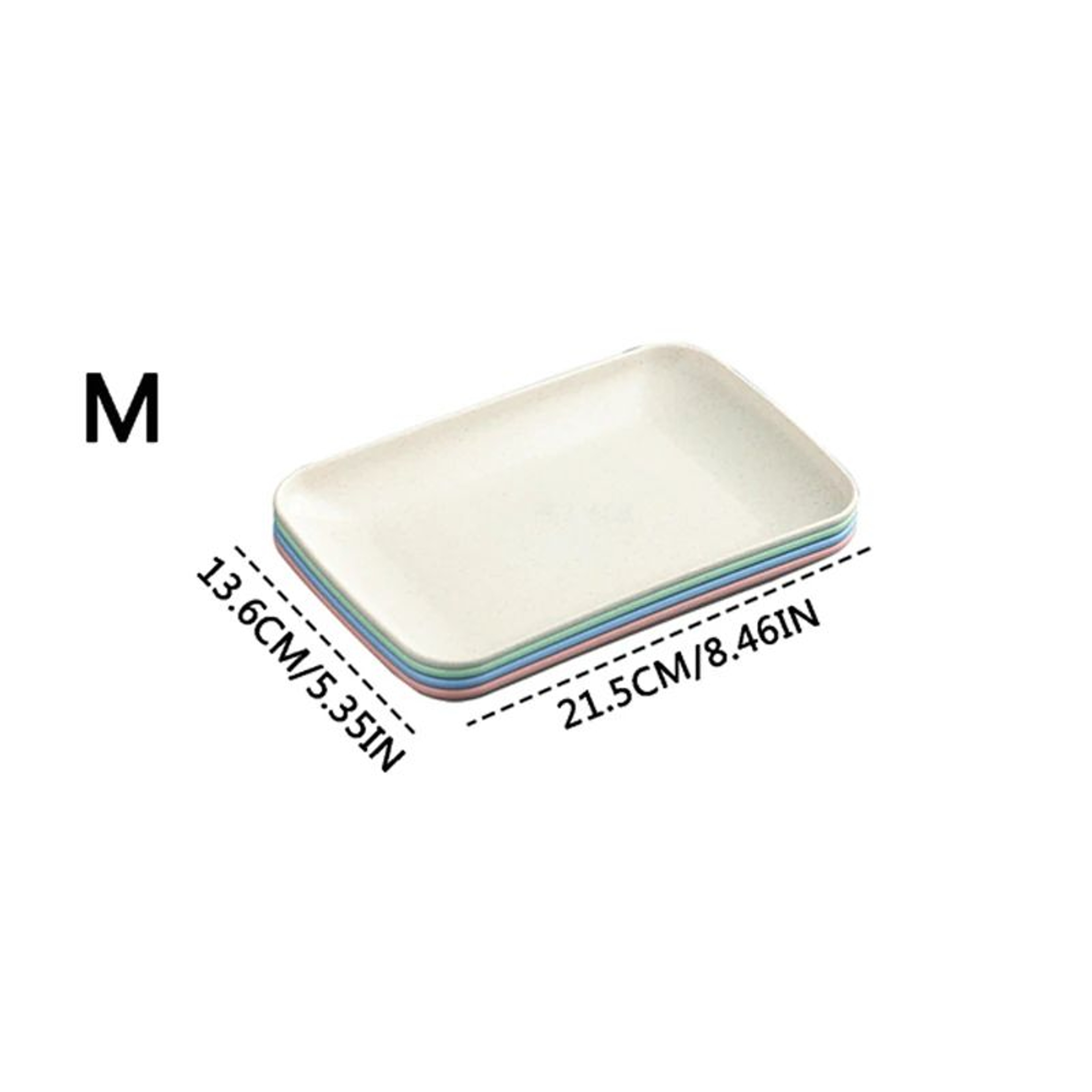 4 Piece Rectangular Wheat Straw Plates For Desserts And Snacks 7
