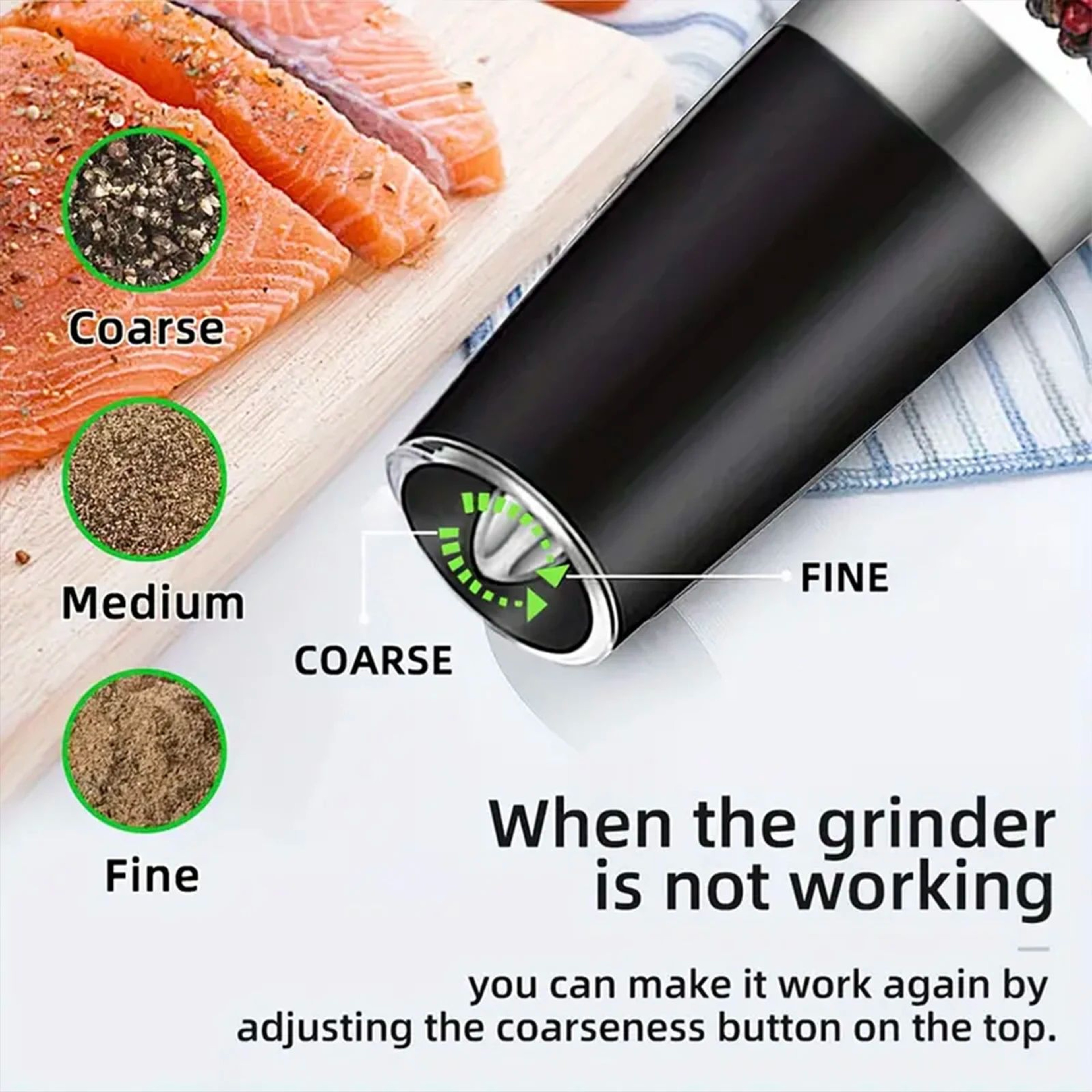 Gravity Electric Salt And Pepper Mill With Adjustable Coarseness 11