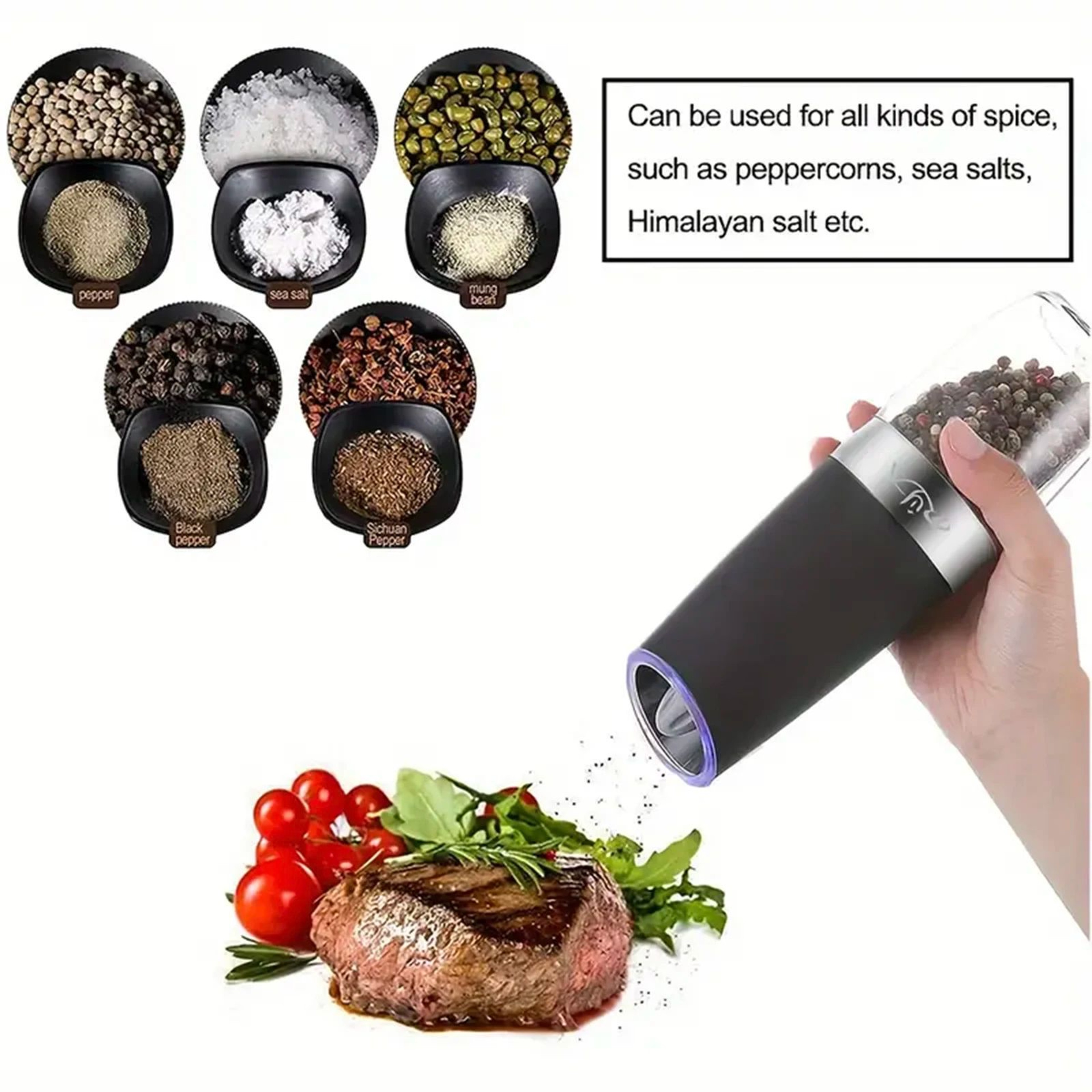 Gravity Electric Salt And Pepper Mill With Adjustable Coarseness 6