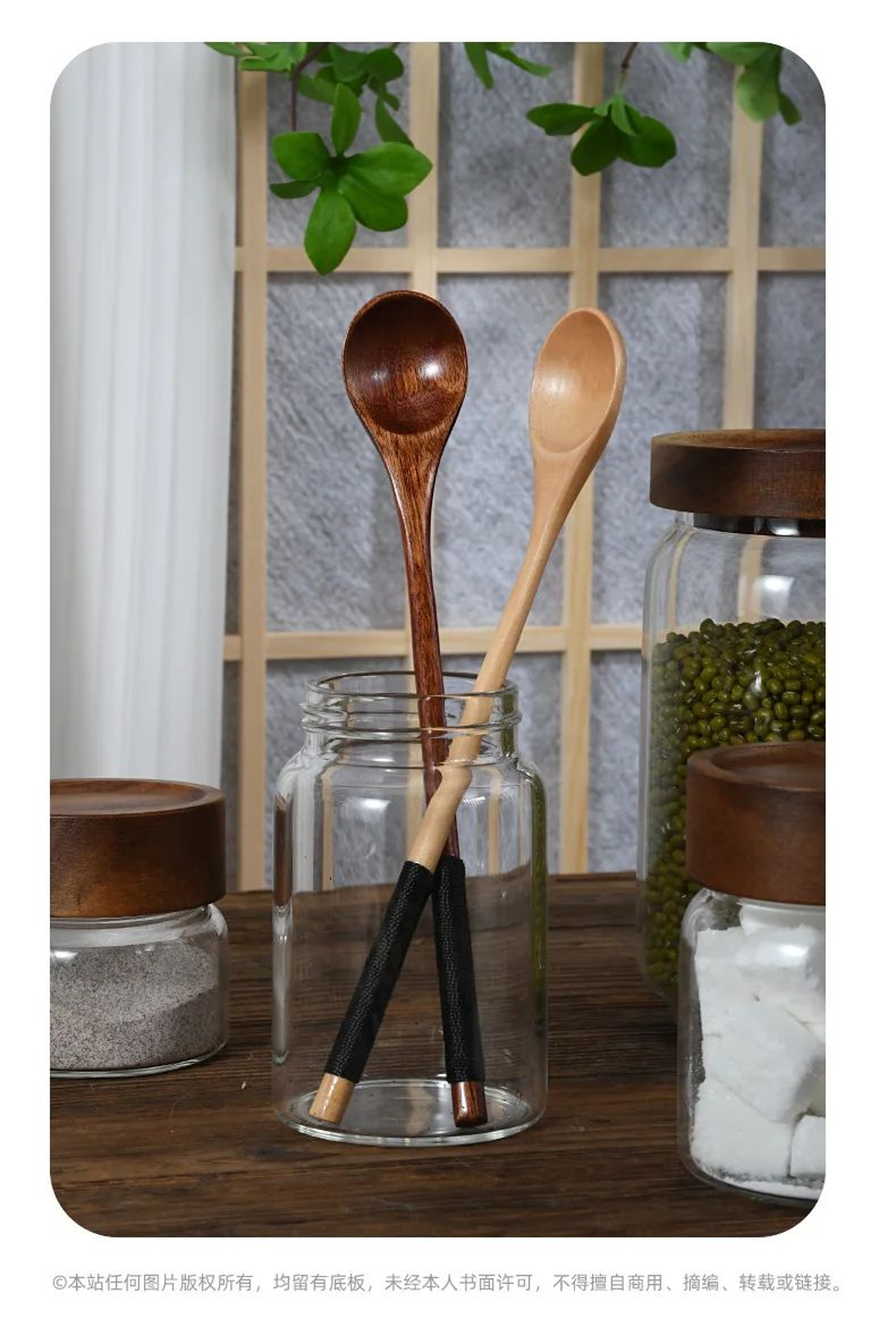 Wooden Long Handle Teaspoons For Coffee Honey And Desserts 3