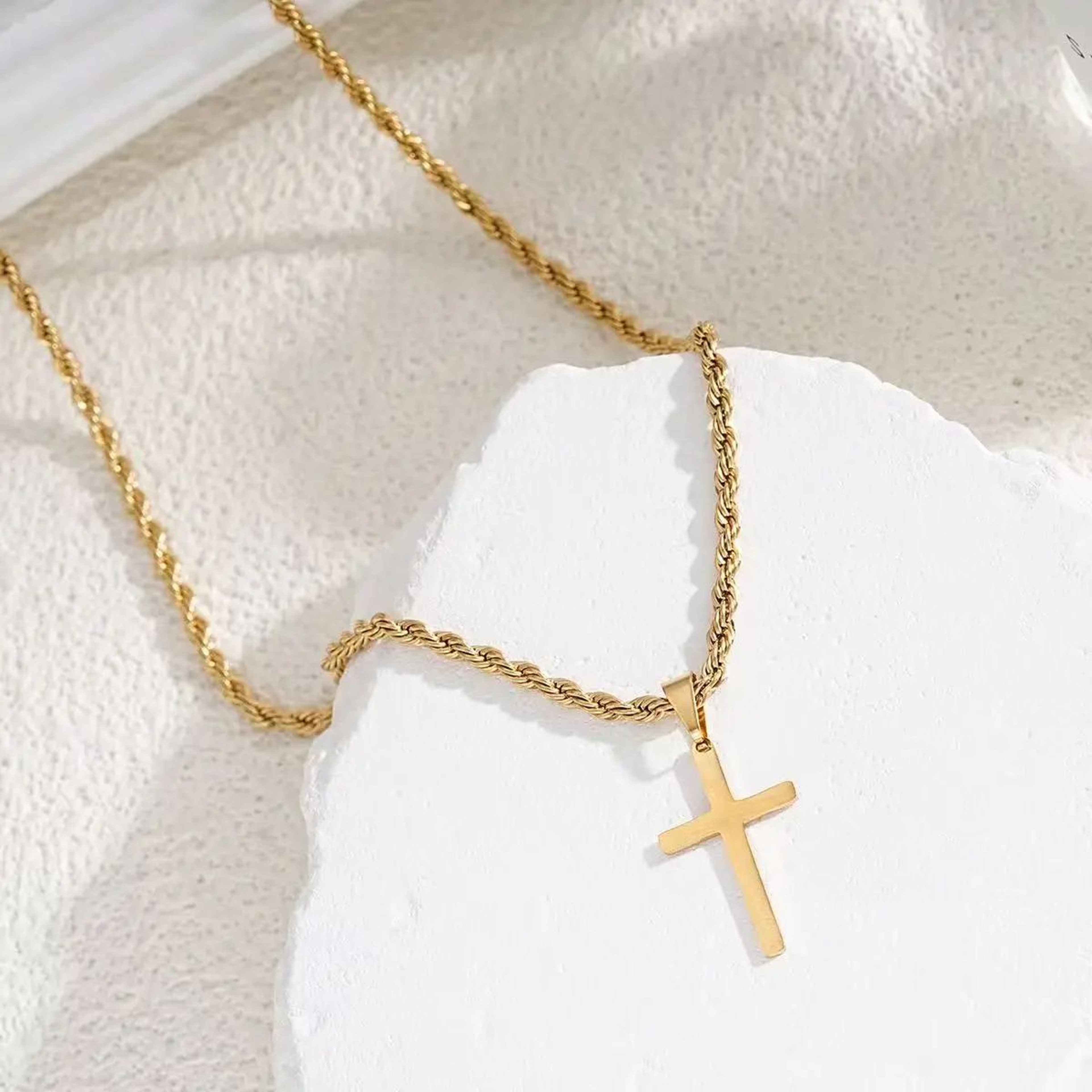 Gold Tone Stainless Steel Pendant Necklace For Men And Women 6