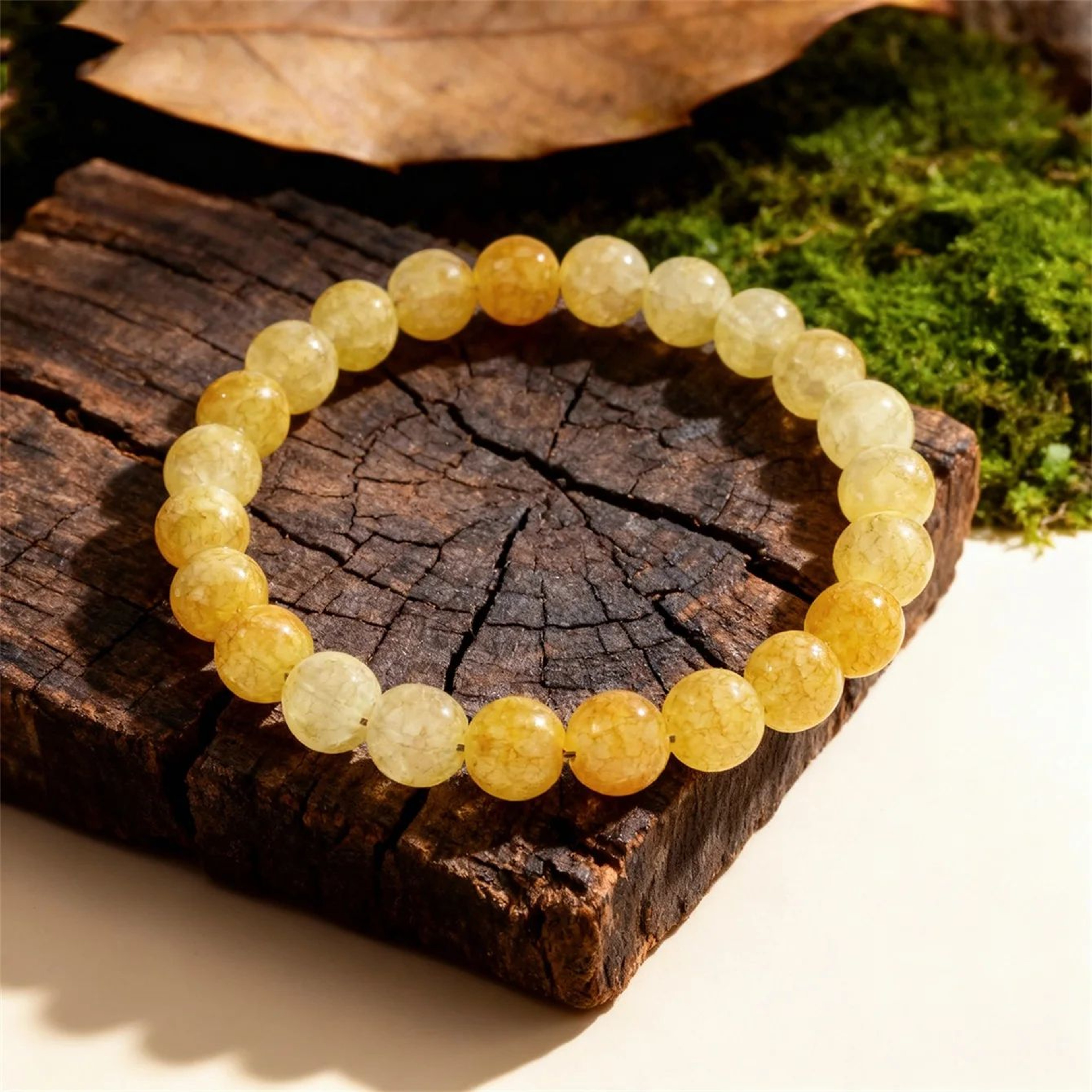 Yellow Citrine Crystal Beaded Bracelet For Women And Men 6