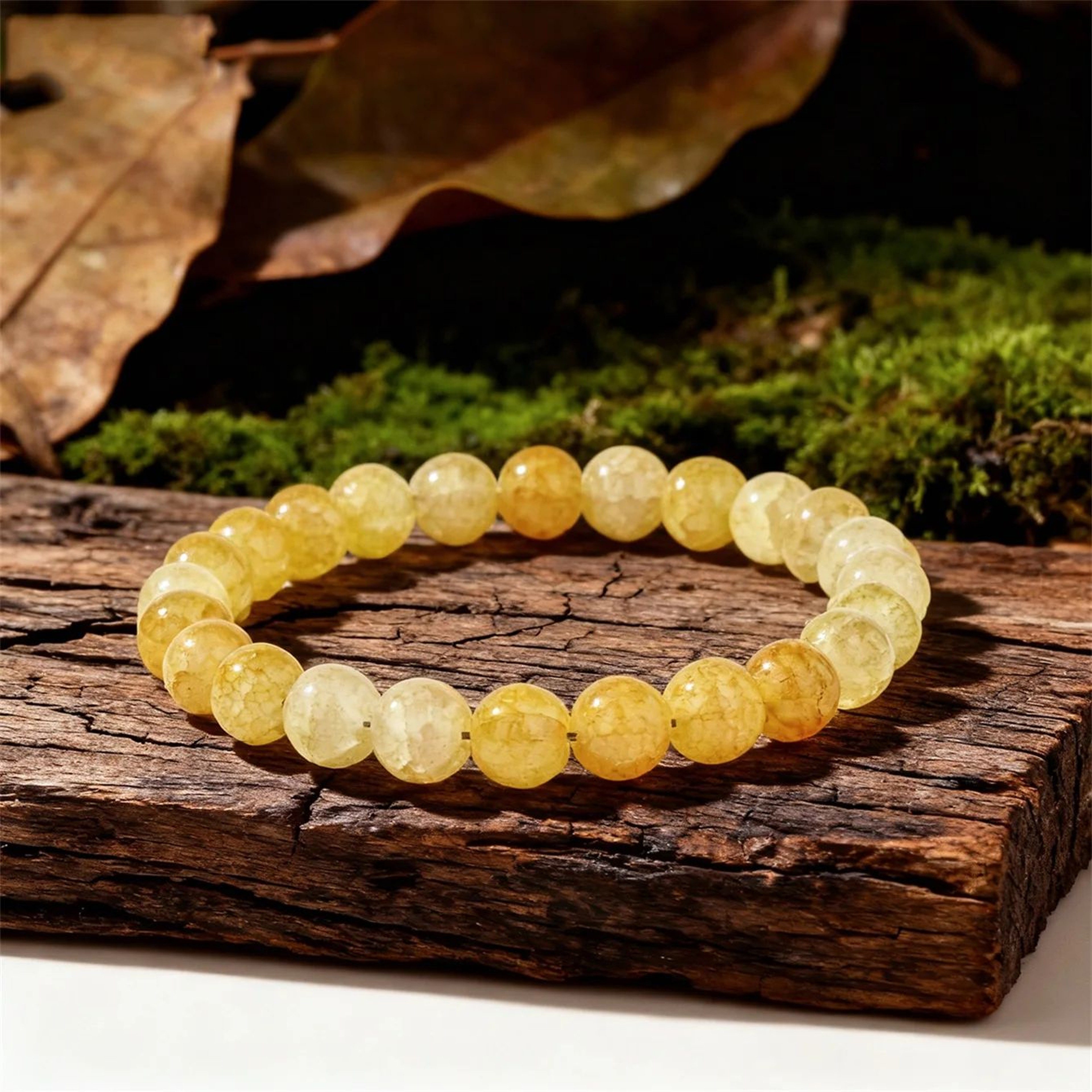 Yellow Citrine Crystal Beaded Bracelet For Women And Men 7