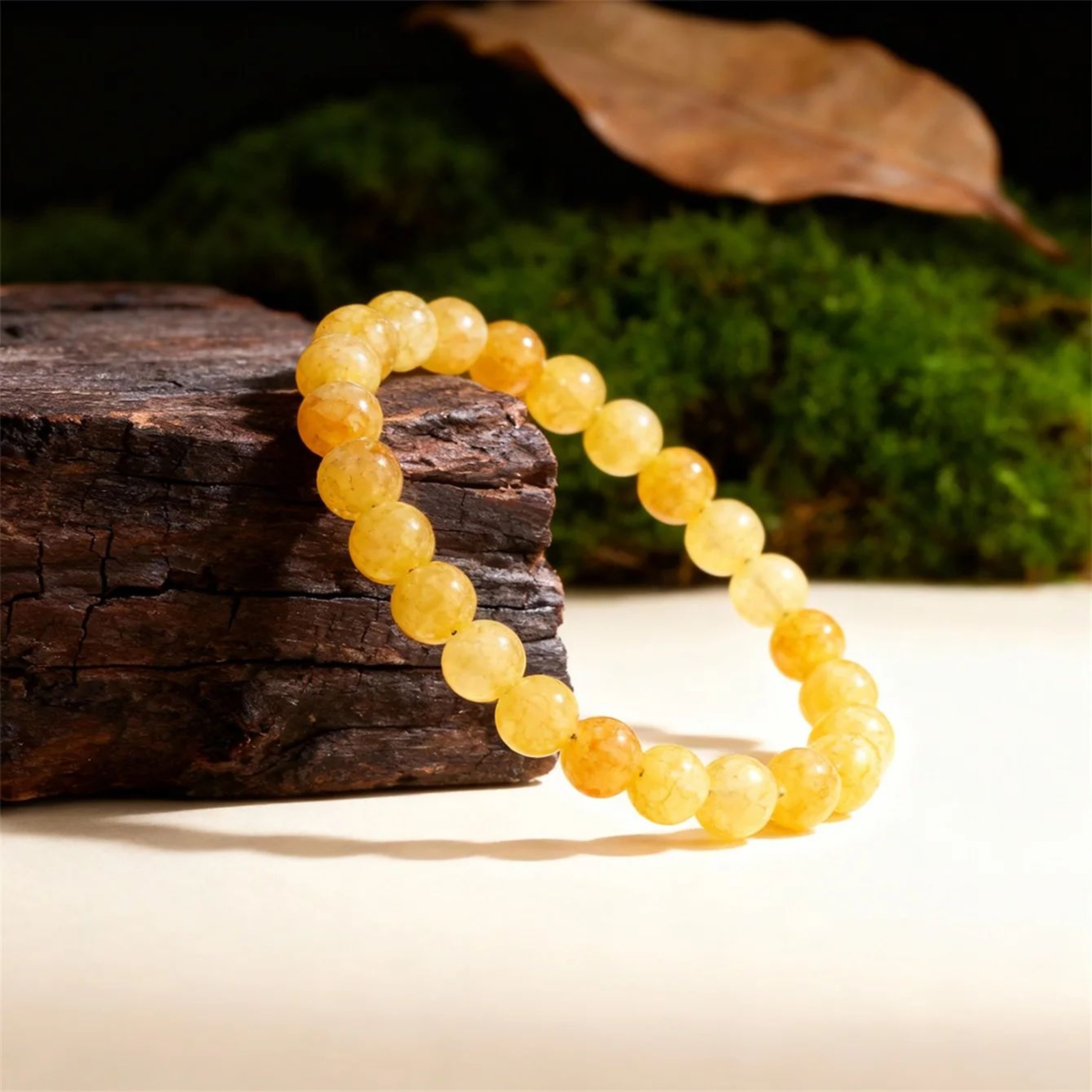 Yellow Citrine Crystal Beaded Bracelet For Women And Men 8