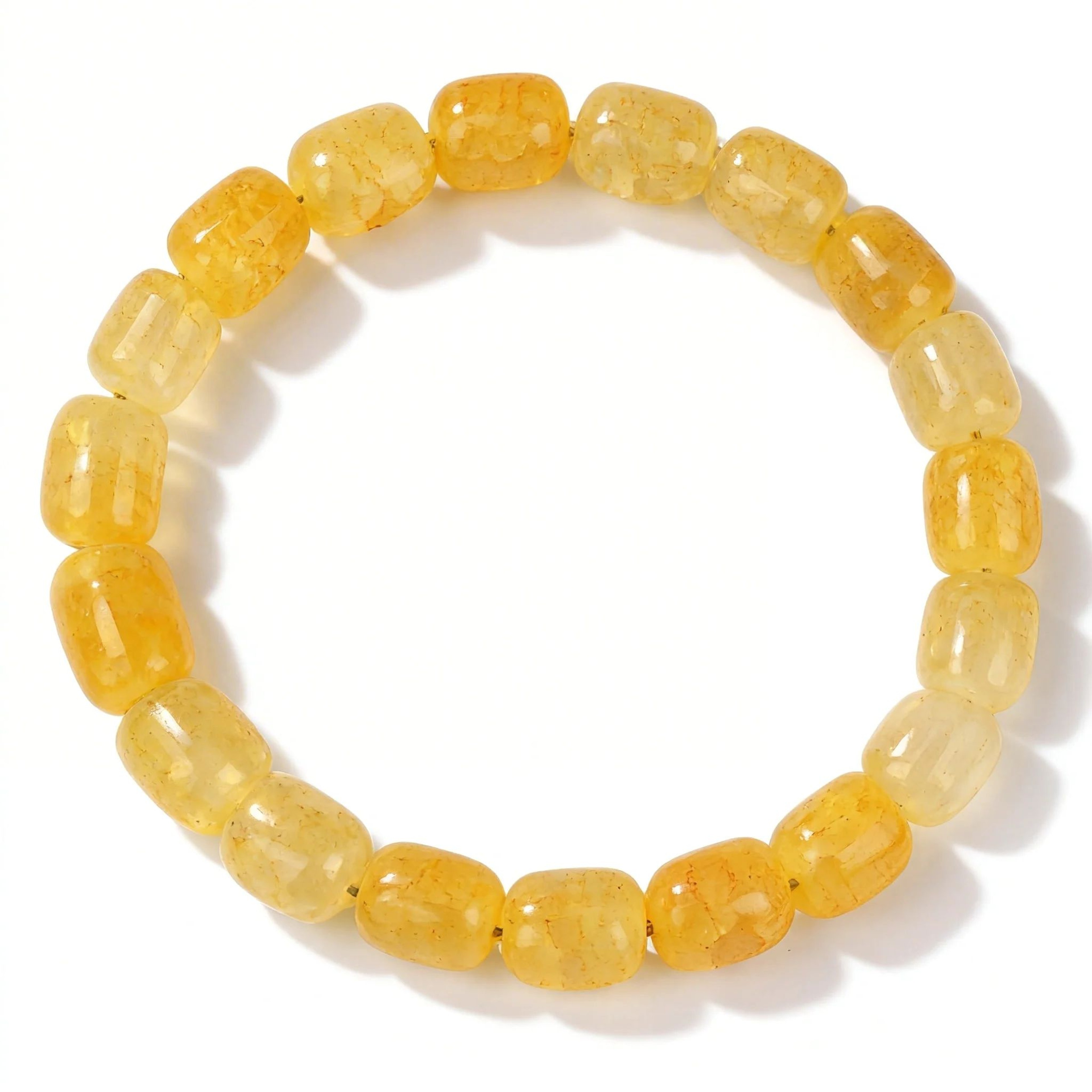Yellow Citrine Crystal Beaded Bracelet For Women And Men 14