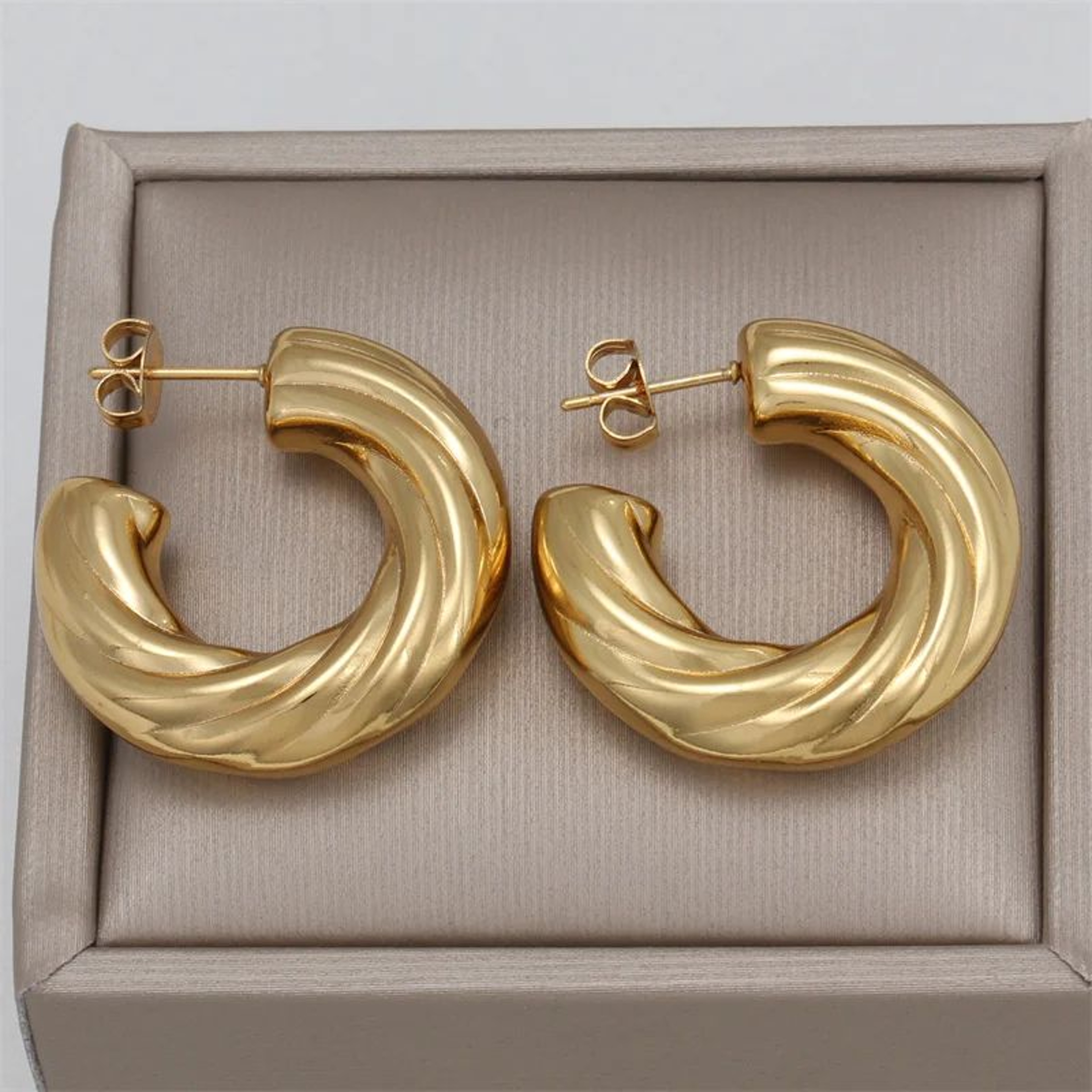 Chic Stainless Steel Twisted Hollow Tube Earrings For Women 4