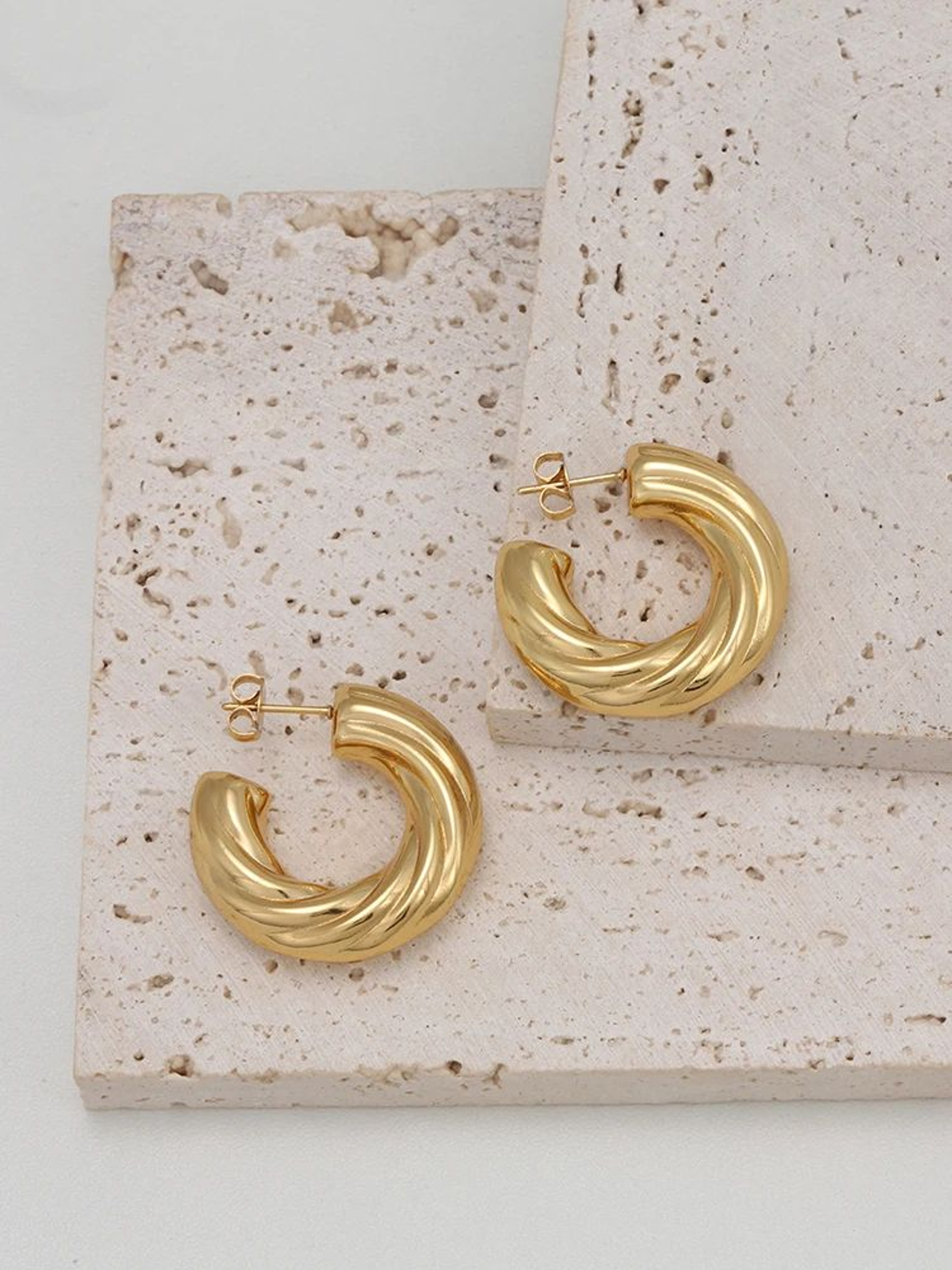 Chic Stainless Steel Twisted Hollow Tube Earrings For Women 6