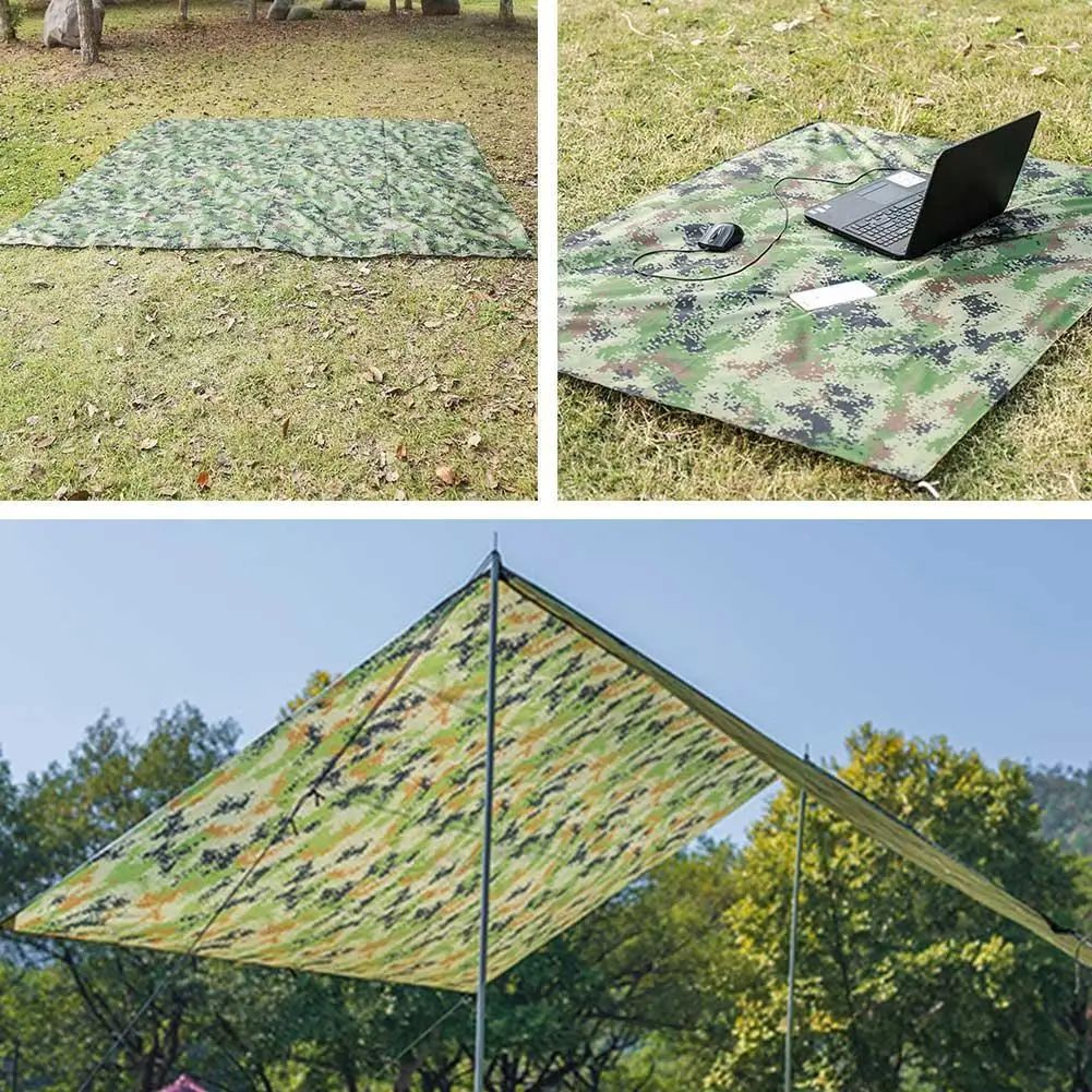 Ultralight Camouflage Camping Tarp And Beach Mat 100 X 145 Cm 4