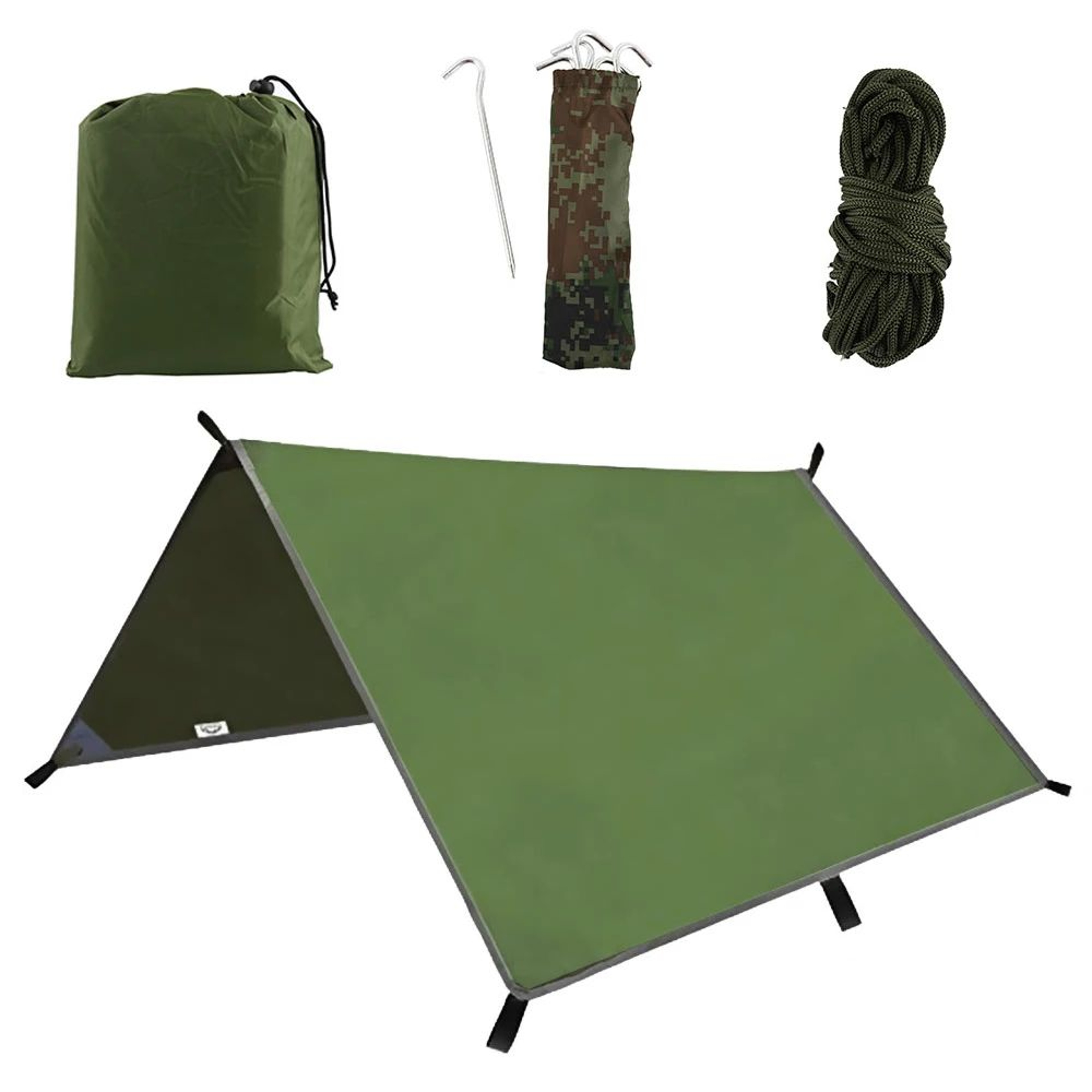 Ultralight 3x3m Camping Tarp Sun Shelter And Hammock Rain Fly 0