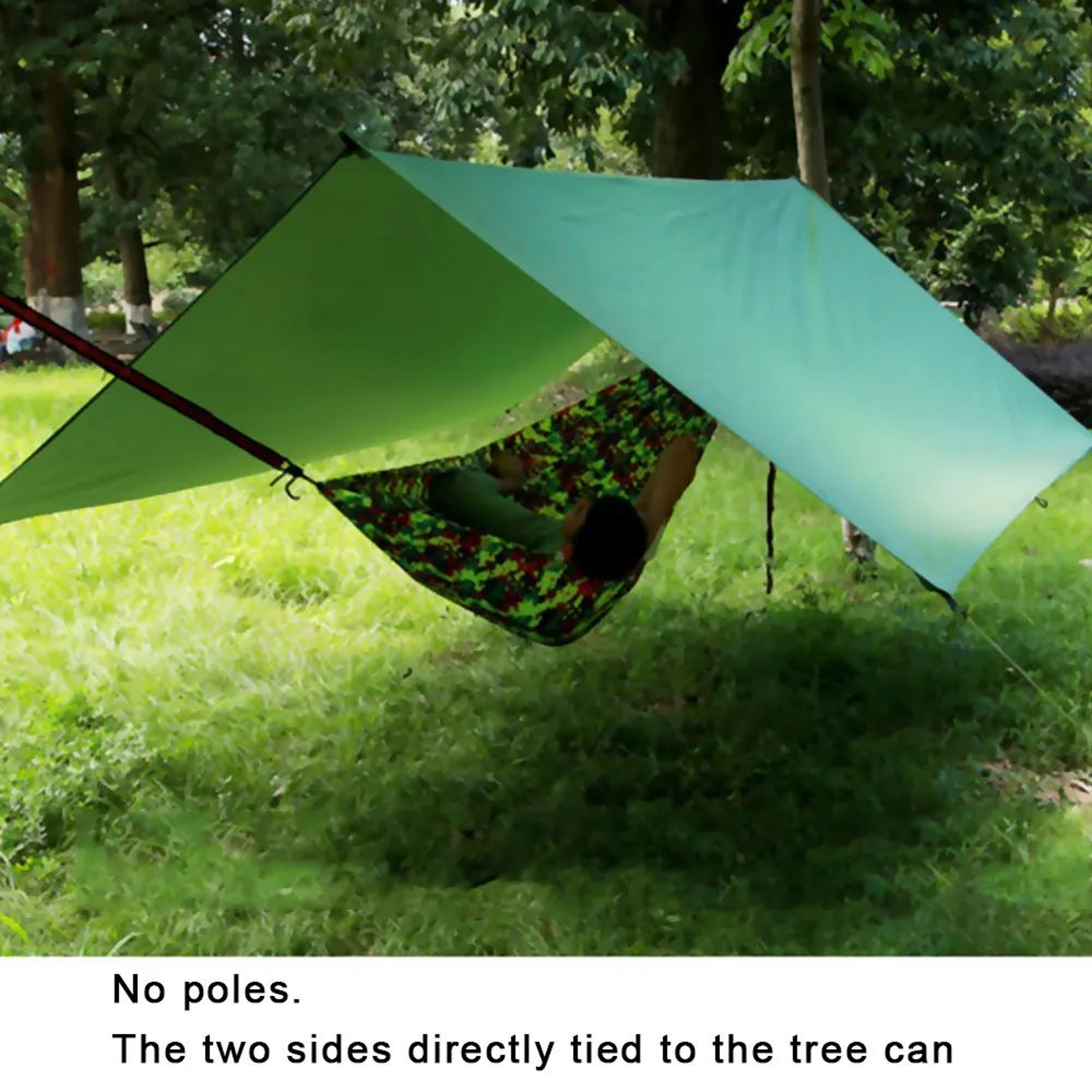 Ultralight 3x3m Camping Tarp Sun Shelter And Hammock Rain Fly 3