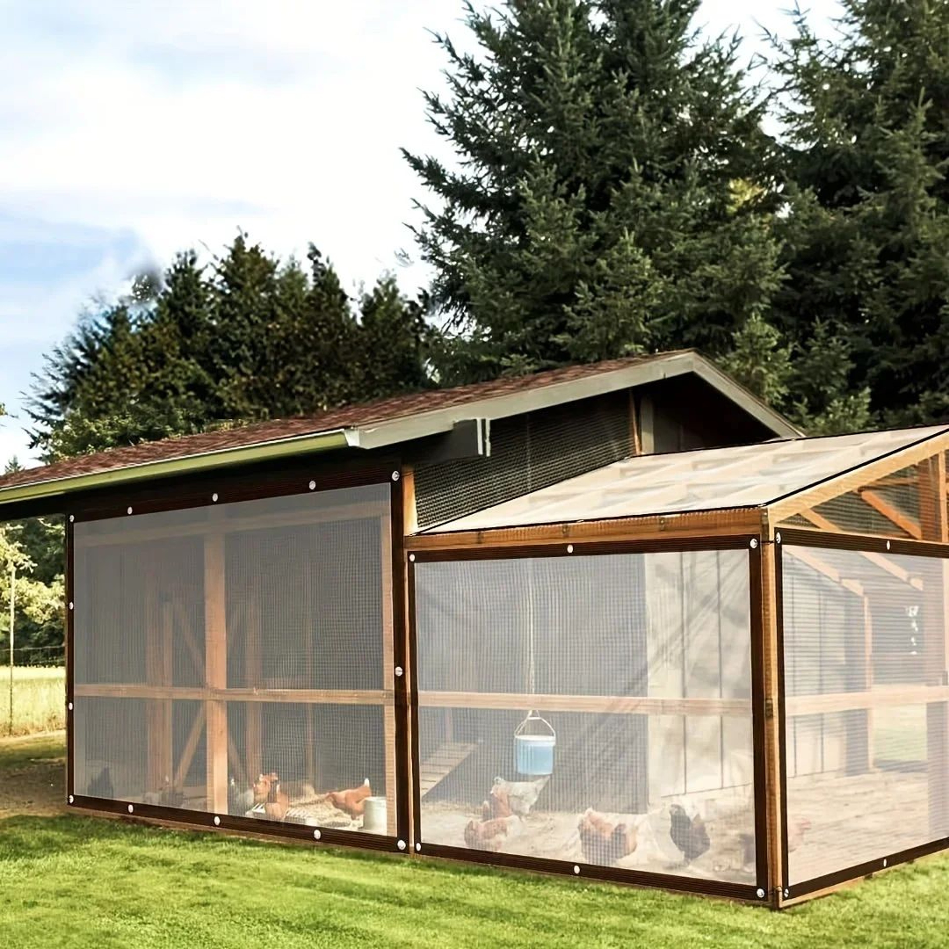 Clear Polyester Outdoor Tarp With Reinforced Grommets 2