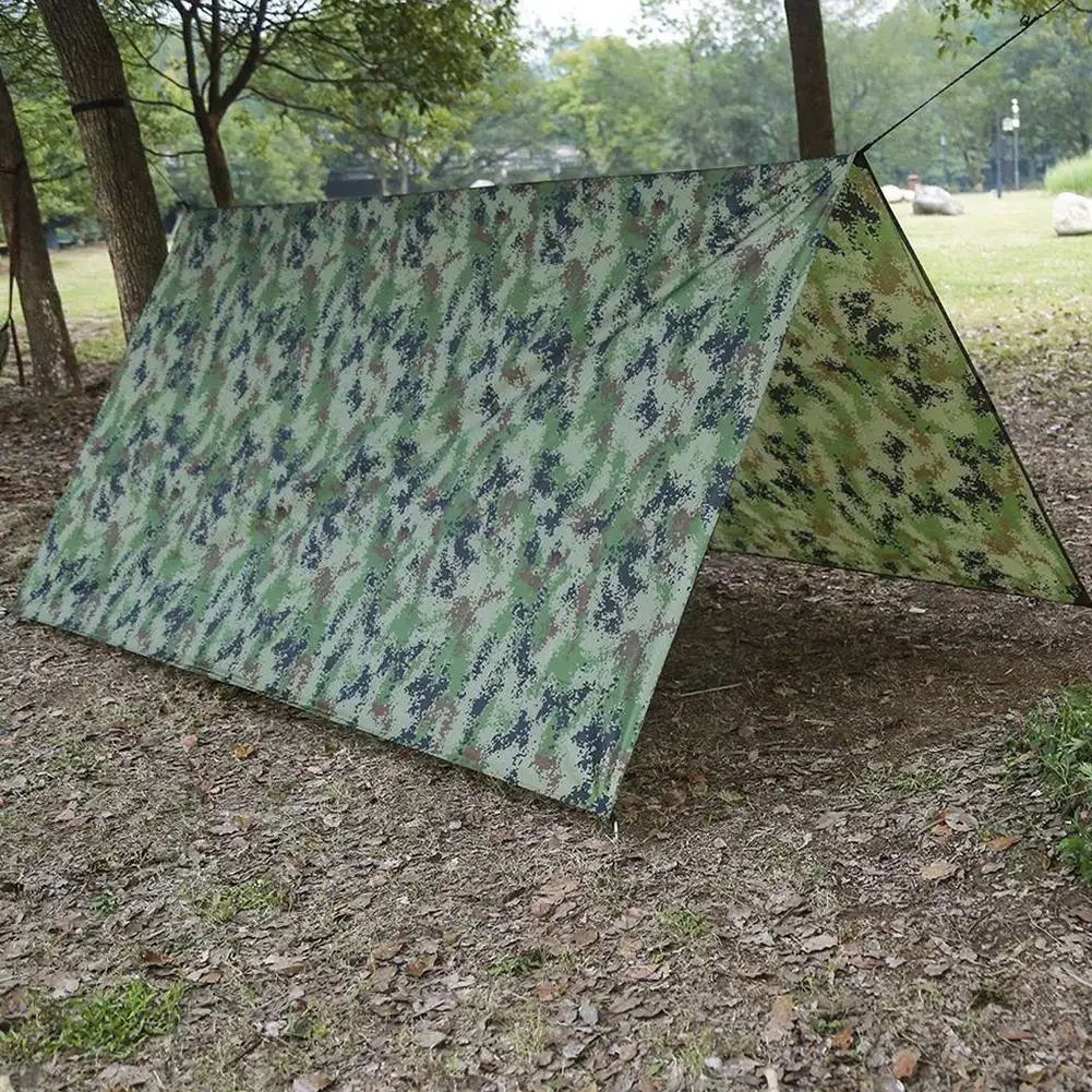 Portable Camouflage Camping Tarp And Picnic Mat 230 X 140 Cm 3