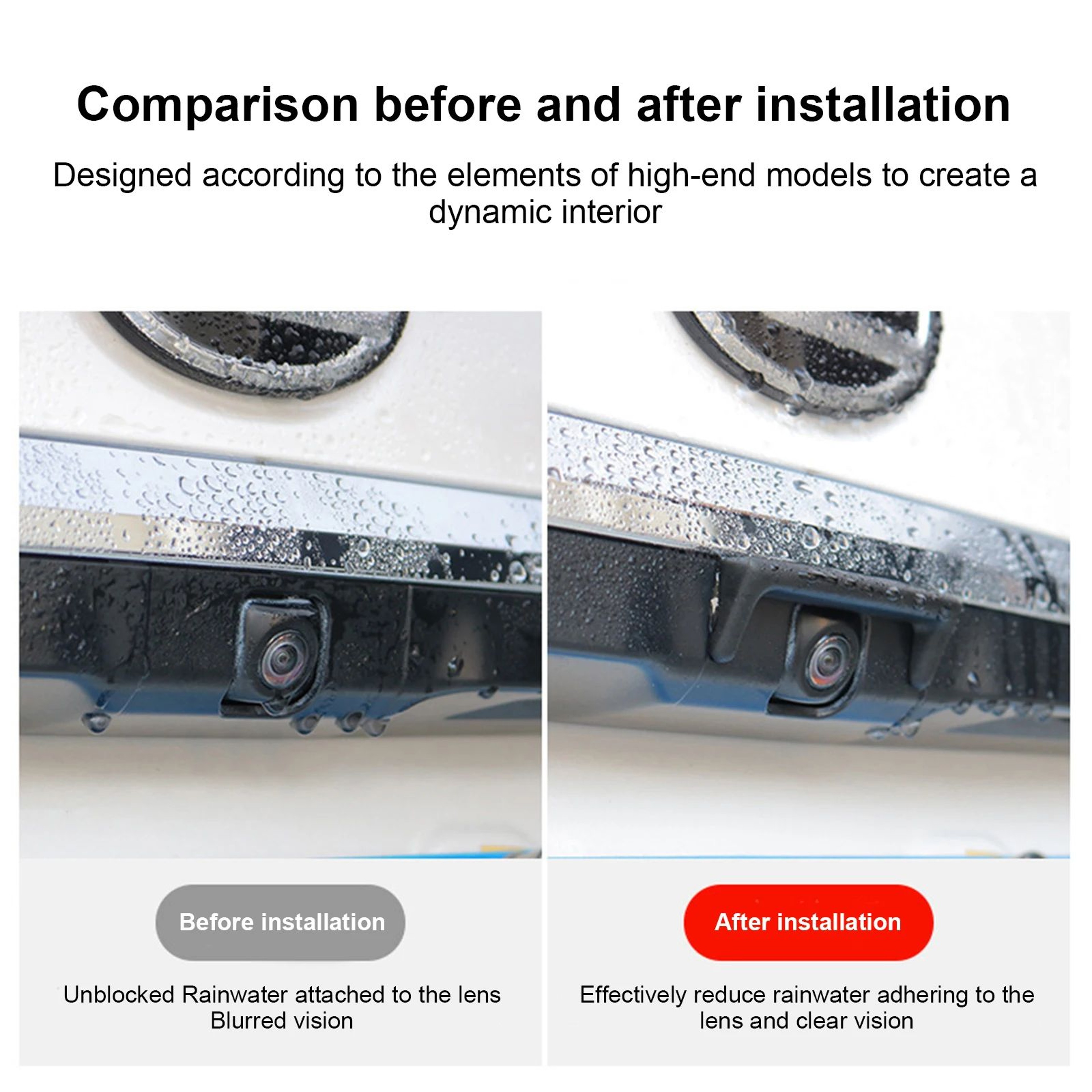 Rear Camera Rain Shield Cover For Lexus ES200 ES260 ES300h 2018 2019 5