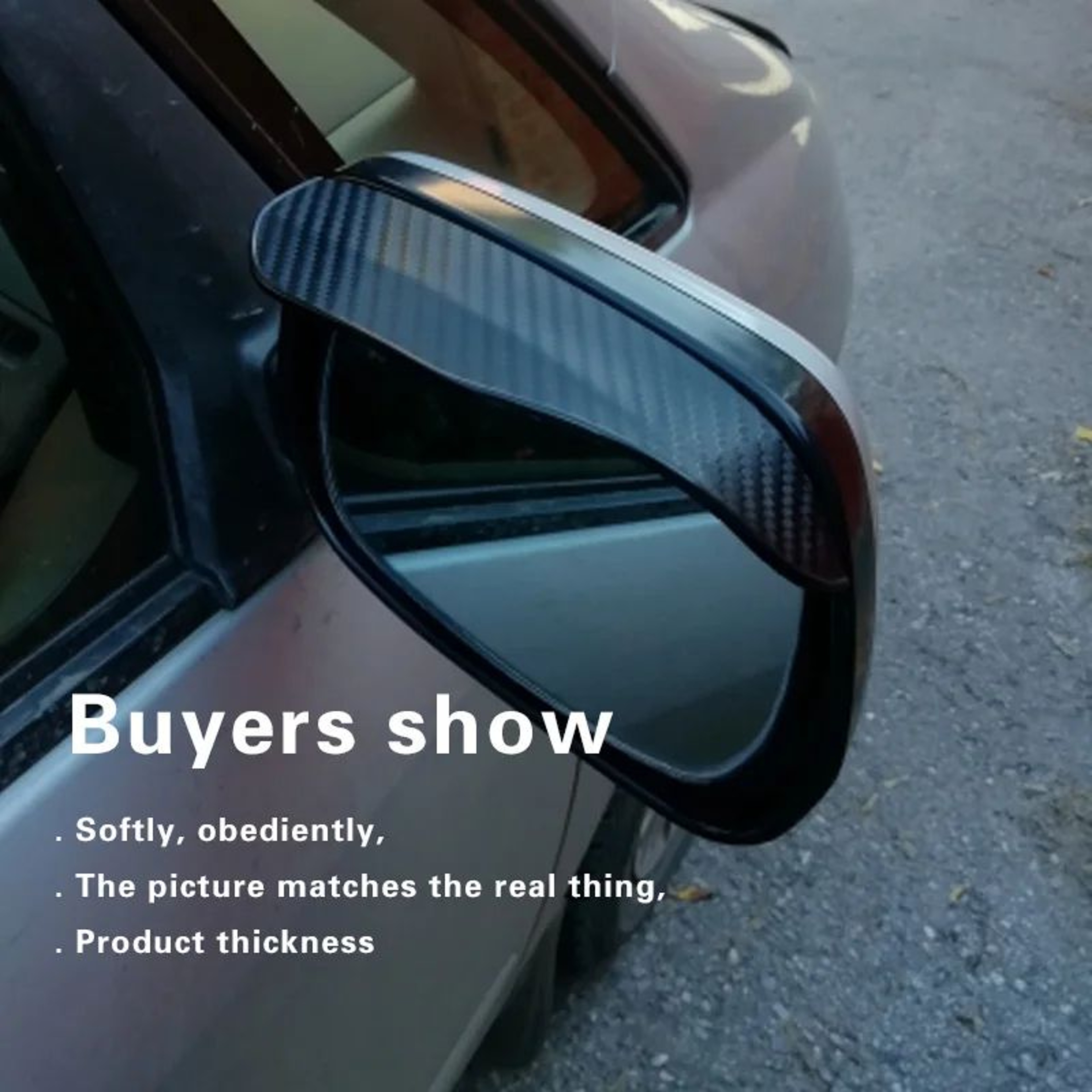 2pcs Carbon Fiber Style Car Side Mirror Rain Shields 7