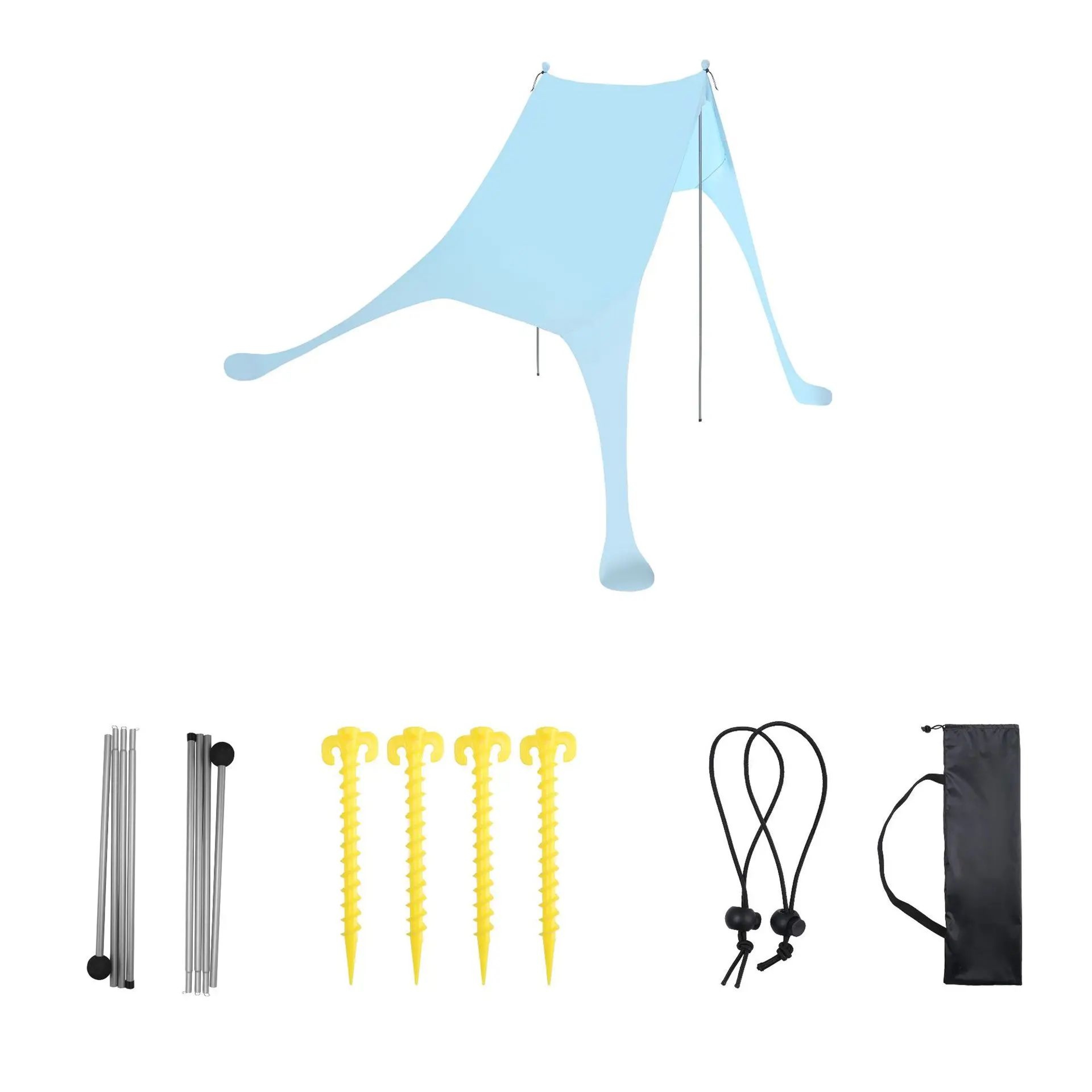 Ultralight Beach Sun Shade Canopy With Sandbag 2 Point 1m By 1 Point 6m 12