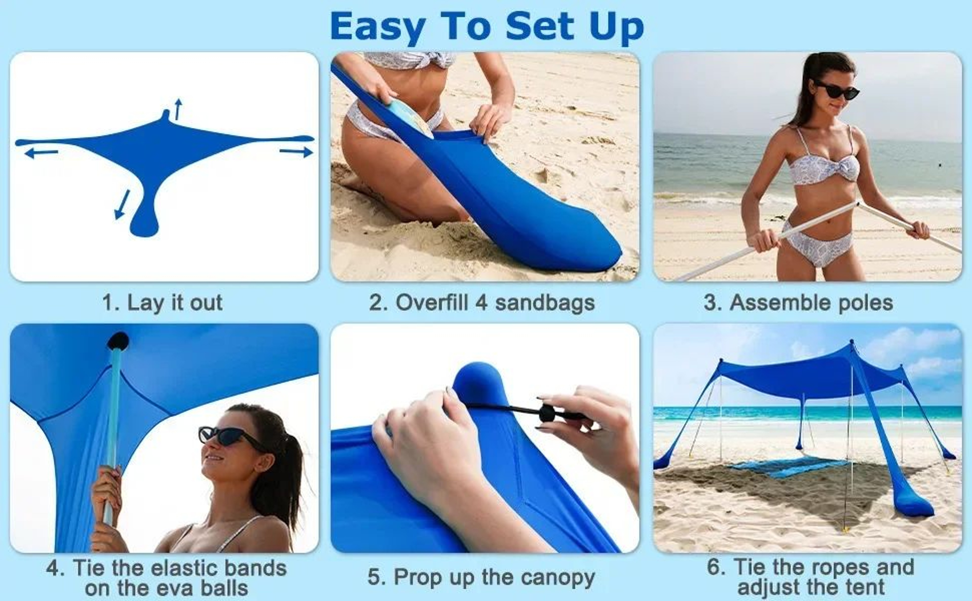 Portable Family Beach Tent With UPF50 Plus Sun Protection 4